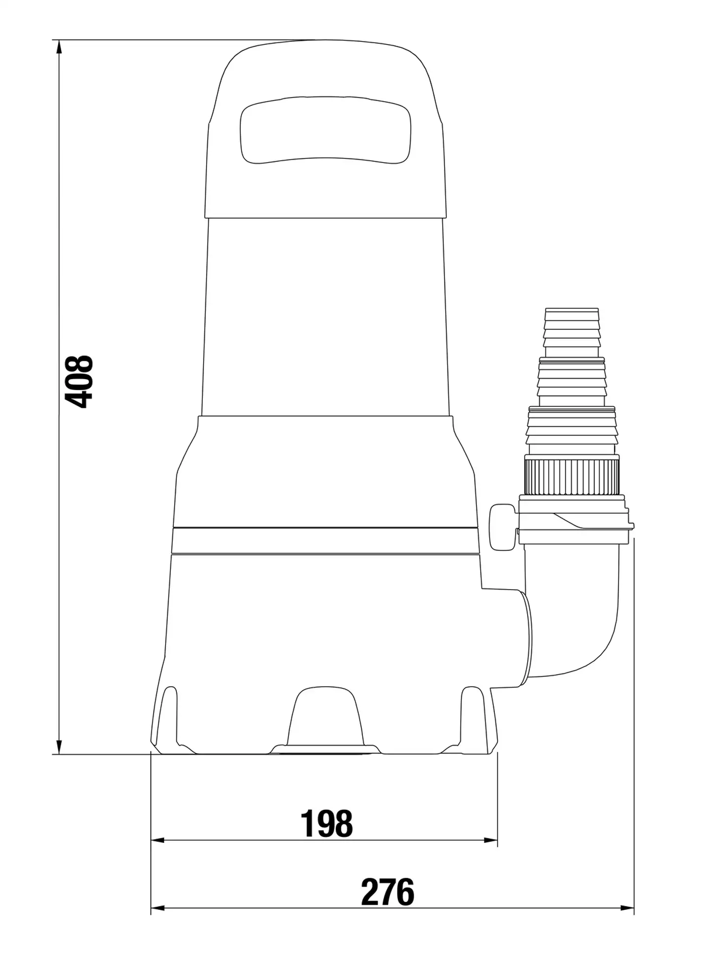 Uppopumppu 25 000 likaiselle vedelle Aquasensor1100 W, 18 000 l/h, 1,1 bar, partikkelikoko 38 mm. - 5