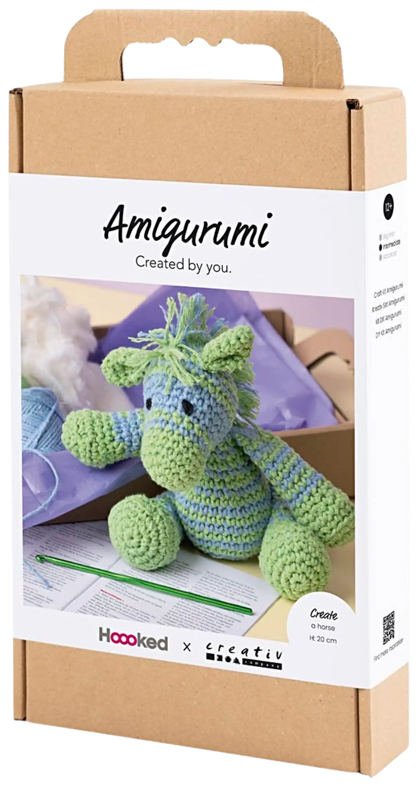 Amigurumi Askartelusetti, Seepra , vaaleansininen, vaaleanvihreä, 1pkk/ 1 pkt - 3