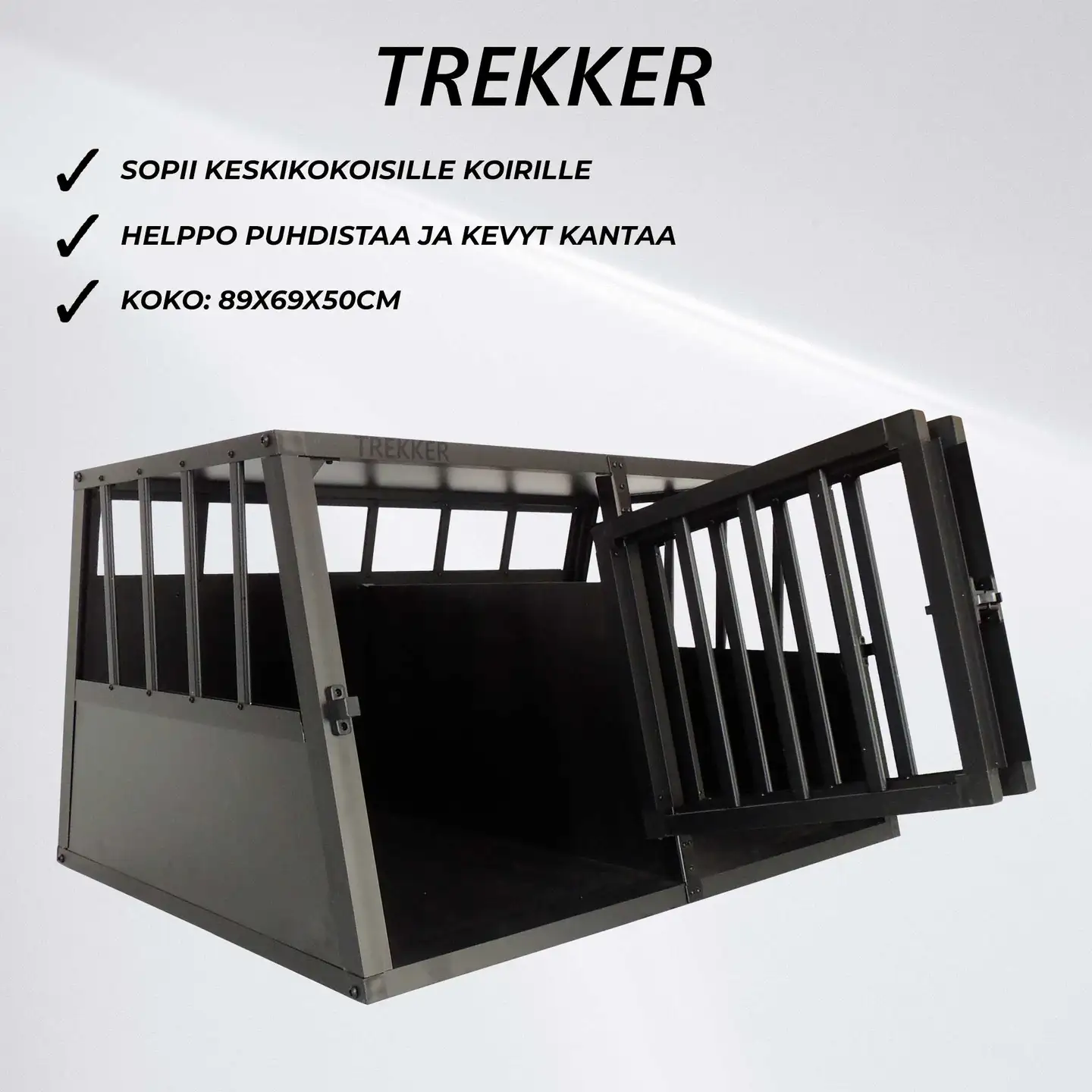 Trekker koiran kuljetushäkki L 89x69x50 cm musta - 7