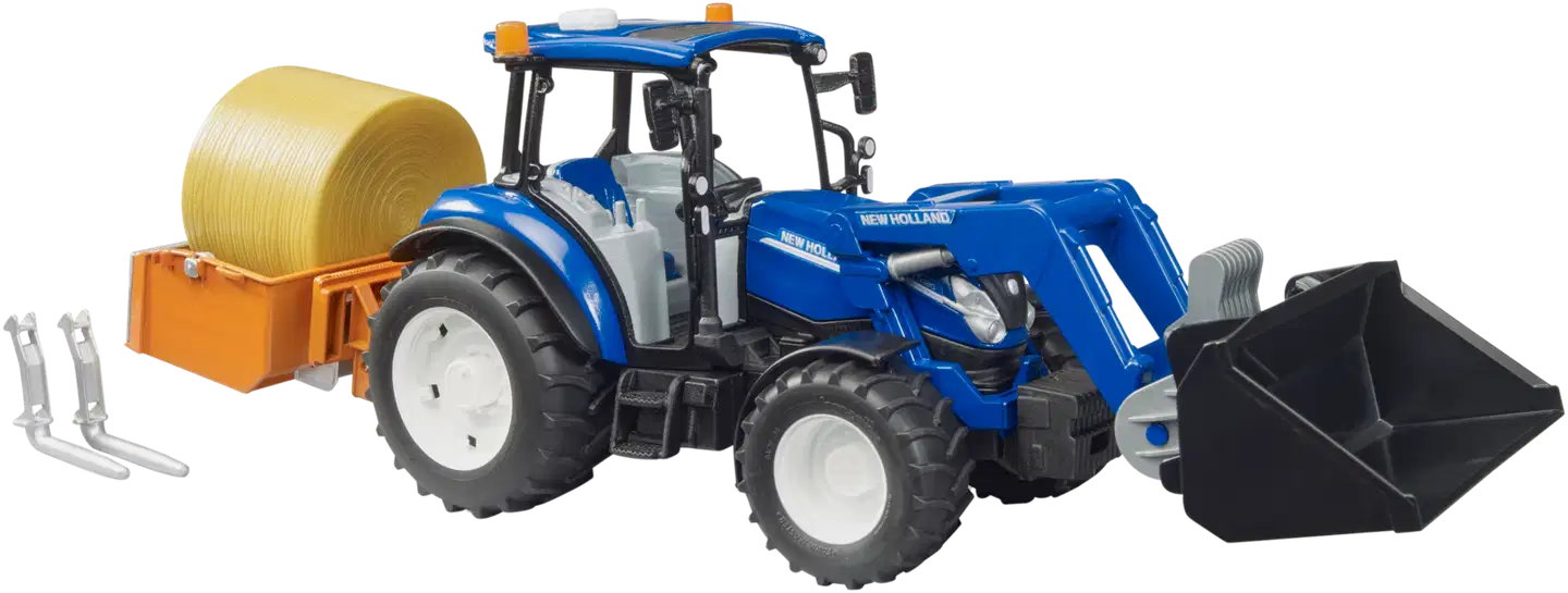 Bruder lelu New Holland T5.120 traktori etukuormaajalla ja lisävarusteilla - 2