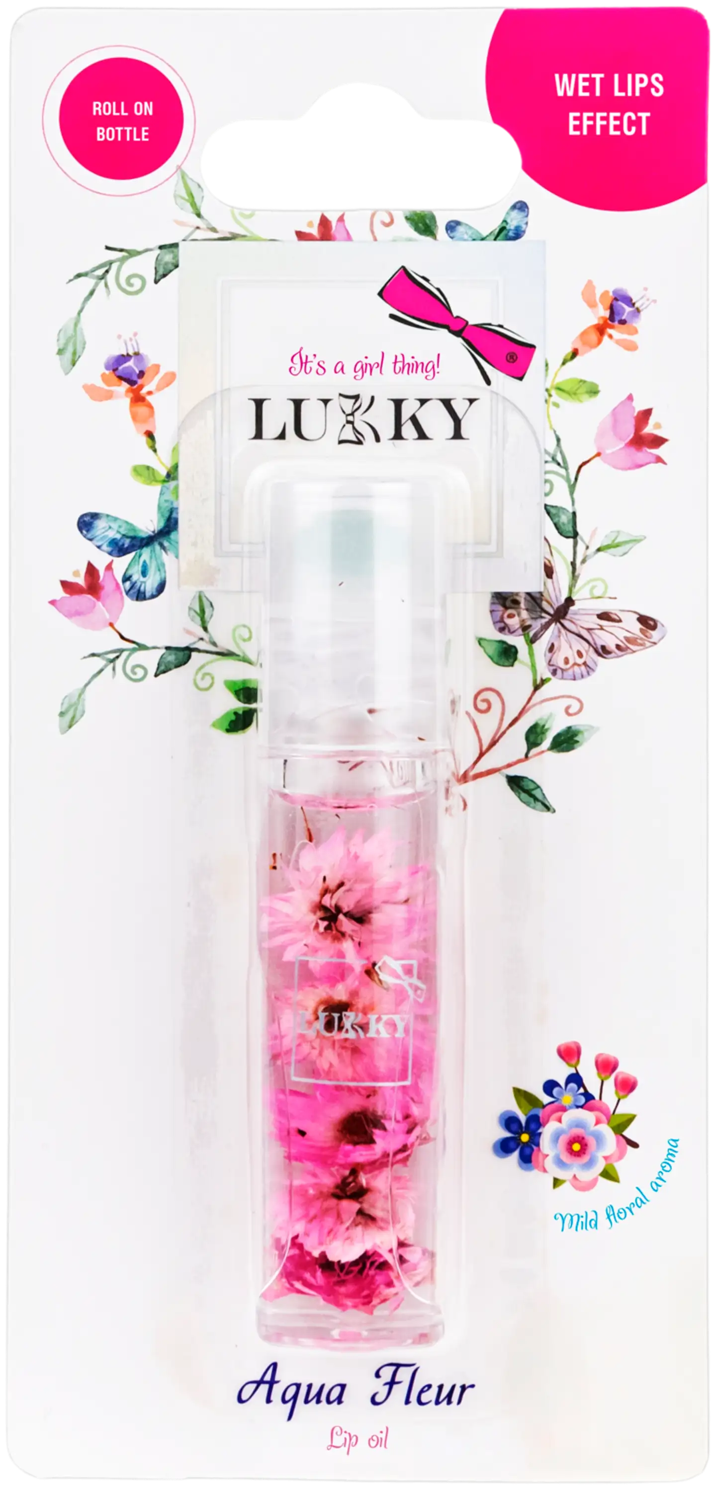 Lukky huuliöljy Aqua Fleur 7,5 ml, erilaisia - 2