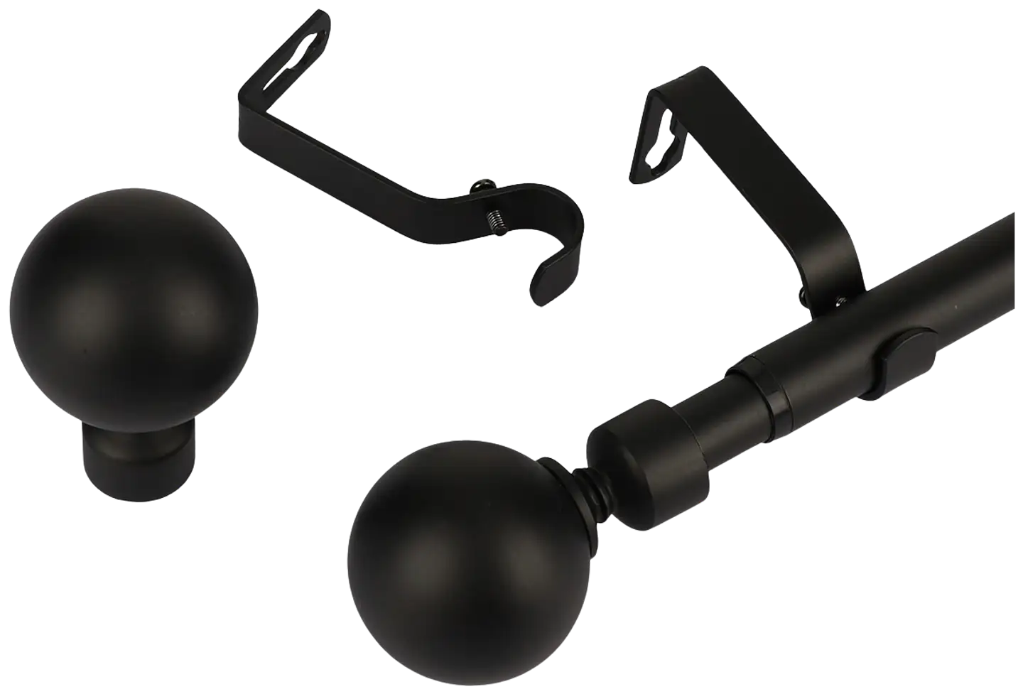 Ihanin verhotanko Mira mattamusta 120-210cm 16/19mm - 2