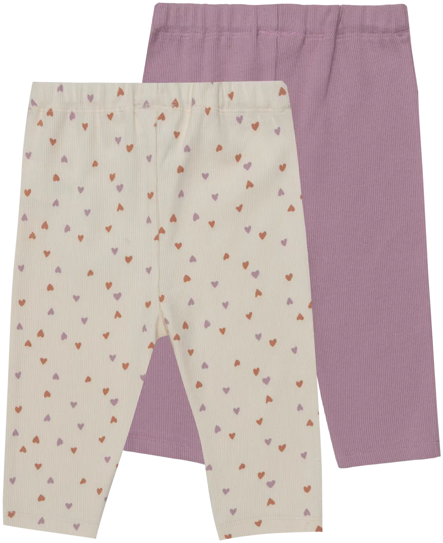 Ciraf vauvojen ribbileggingsit Sydän 250B263112 2-pack - Gardenia AOP & Dawn Pink - 2