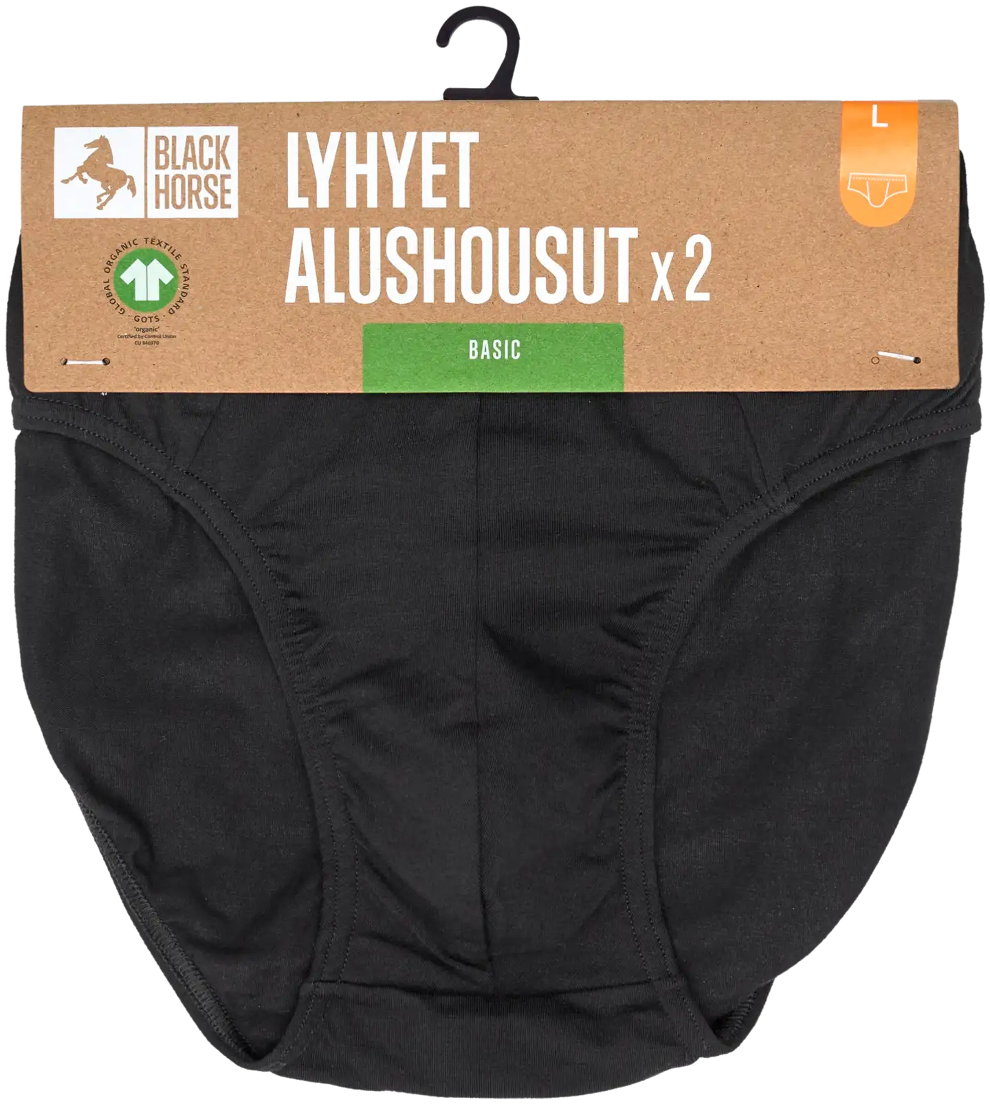 Black Horse miesten lyhyet alushousut Basic 2-pack - MUSTA - 2