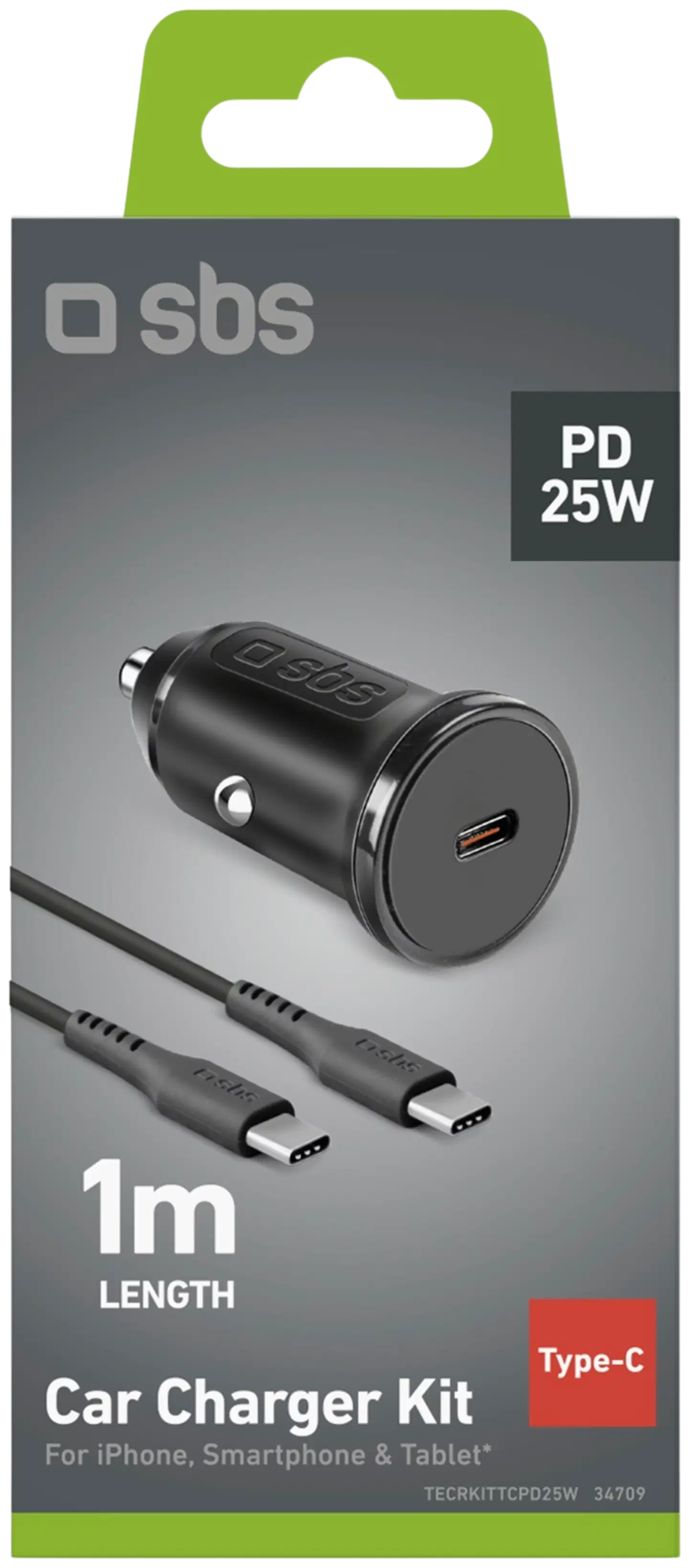 SBS autolaturi Usb-C Pd 25 W sis. Usb-C kaapelin - 2