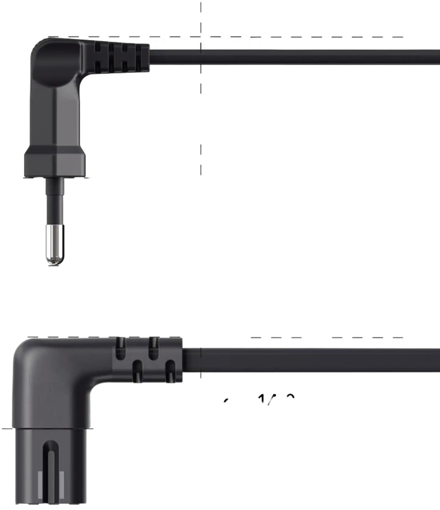 Hama Laitevirtajohto, CEE 7/16 (Type C/Euro plug) - 2-pin plug C7, 90° kulmalla, 3,0 m, musta - 4