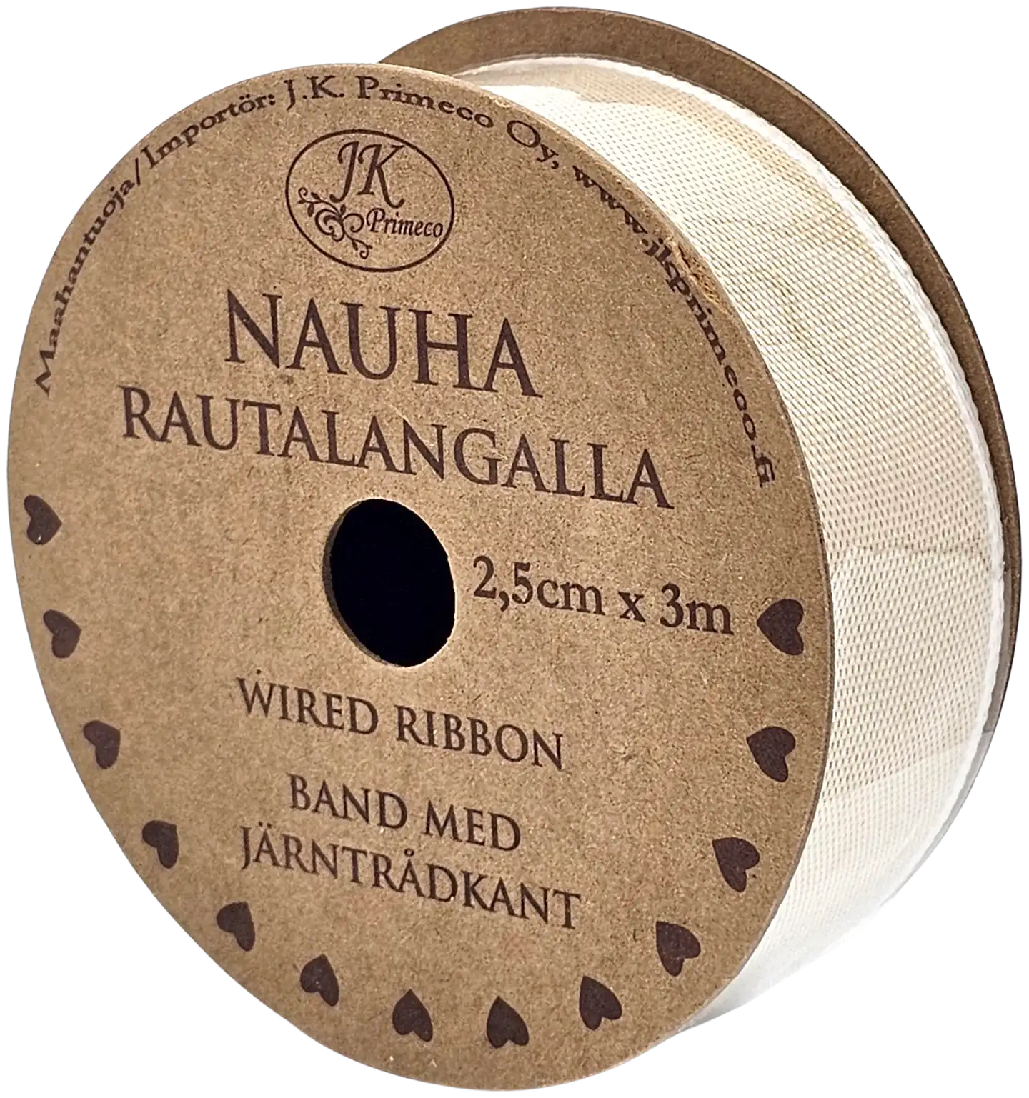 J.K. Primeco nauha rautalangalla 2,5cm x 3m ruskea