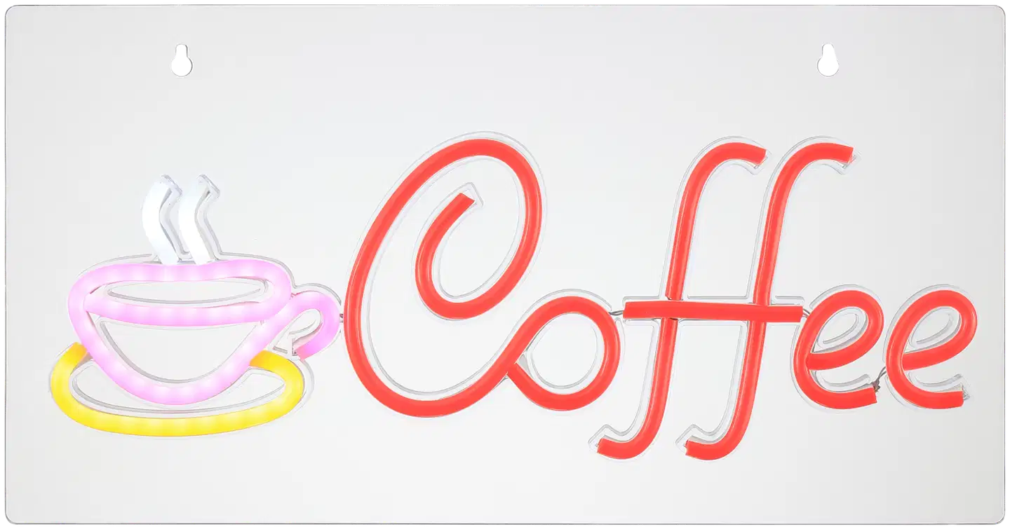 Brilliant AG LED-seinävalaisin Neon-Tales Coffee, 42 cm, läpinäkyvä