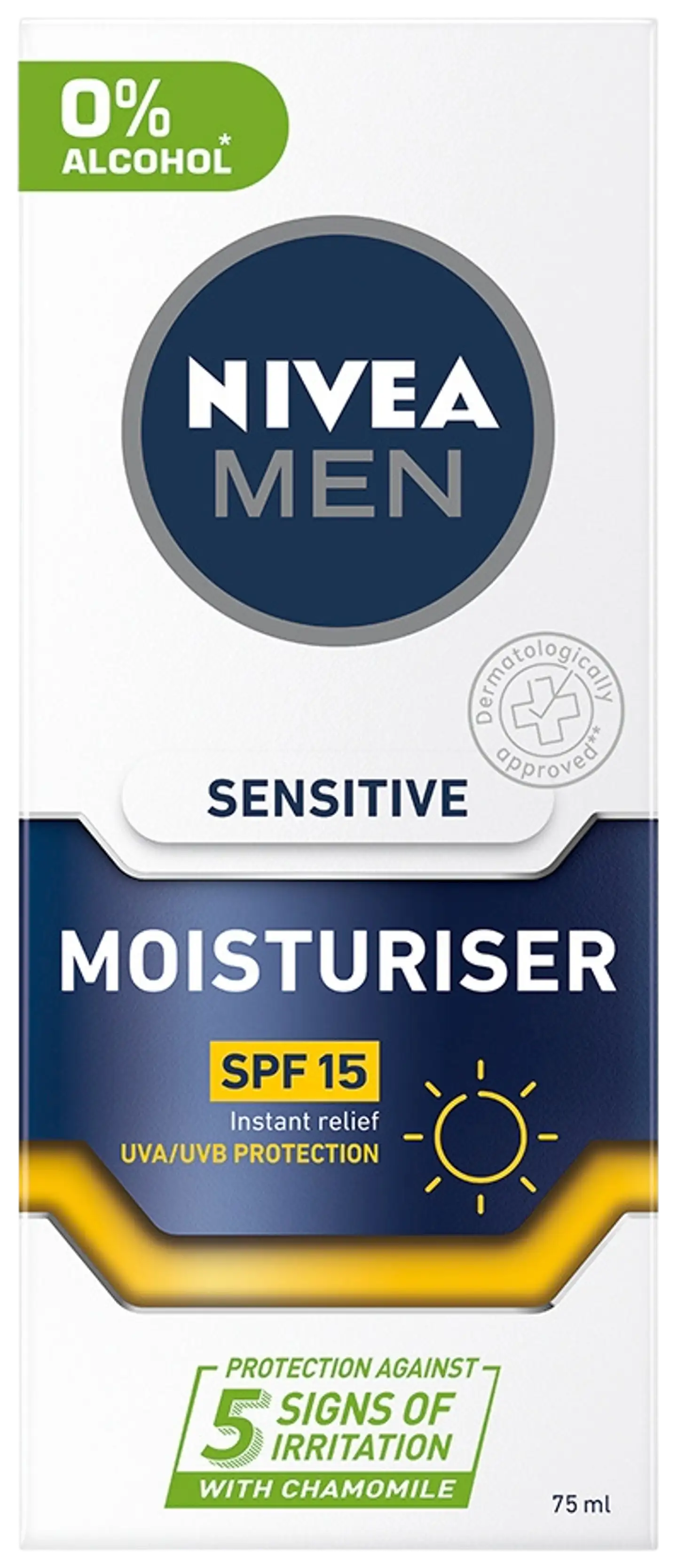 NIVEA MEN 75ml Sensitive Moisturiser SK15 -kasvovoide