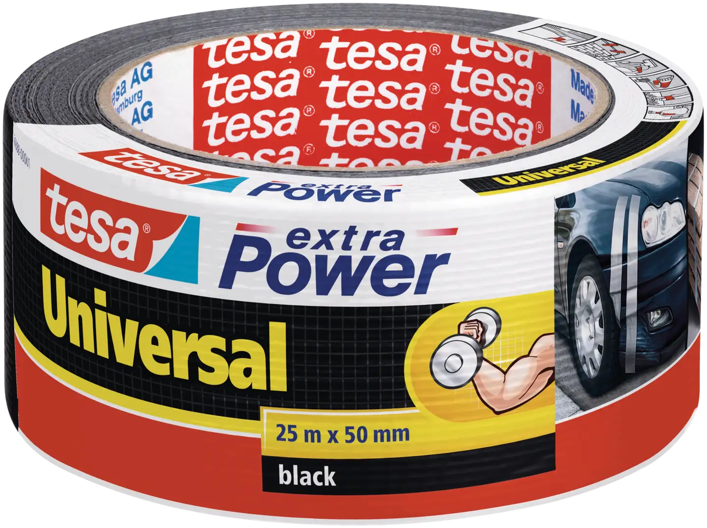 Tesa ilmastointiteippi Extra Power Universal 25 m x 50 mm musta