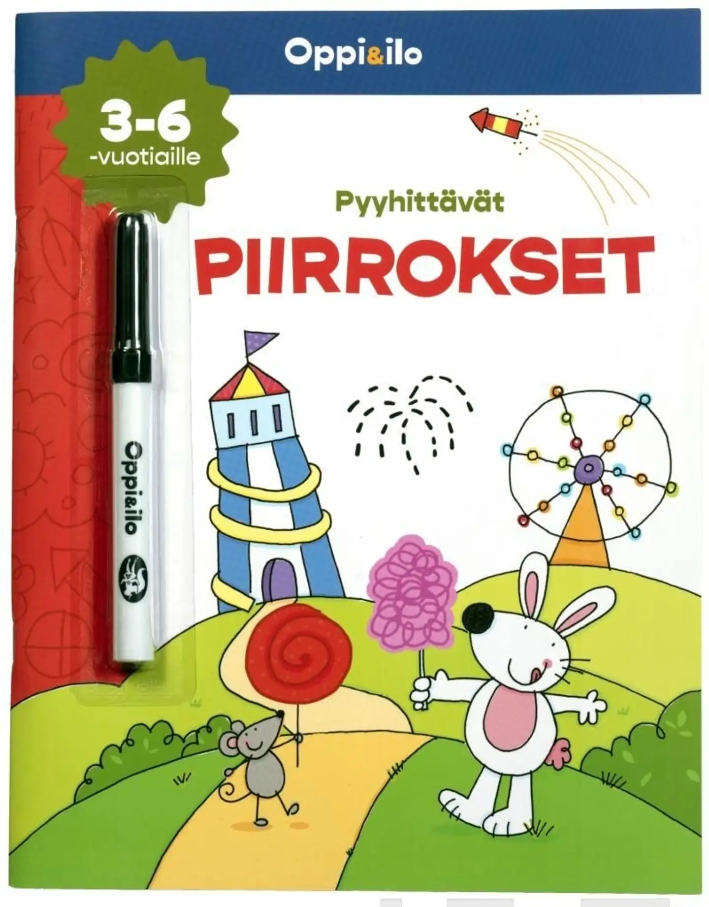 Pyyhittävät Piirrokset -puuhakirja 3+ - Riemukasta piirrospuuhaa