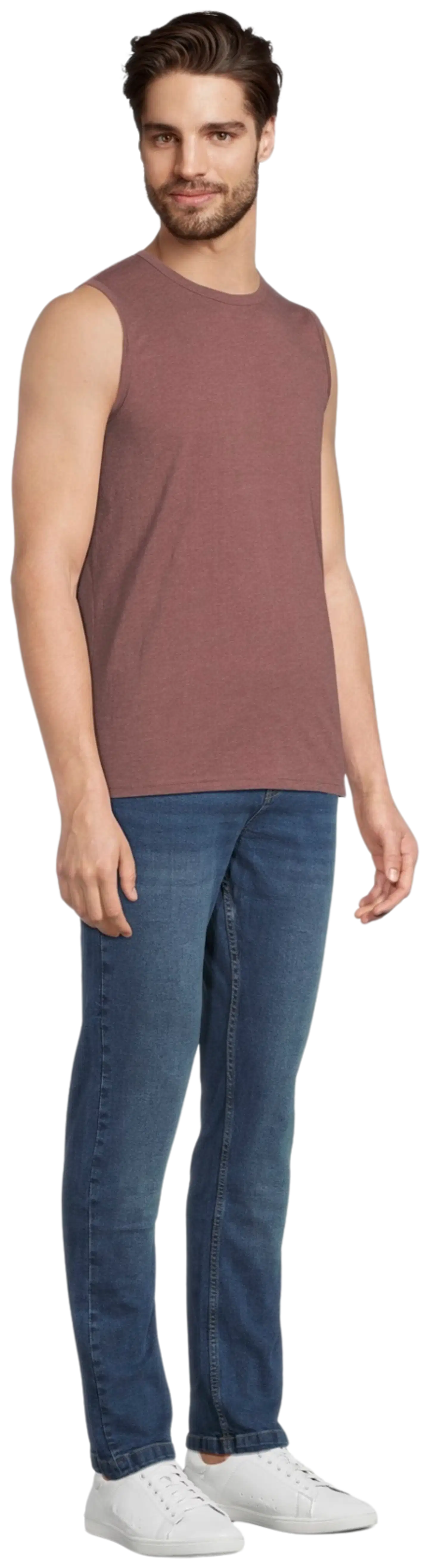 House miesten hihaton t-paita 195HNOS1 - Marron red melange - 4