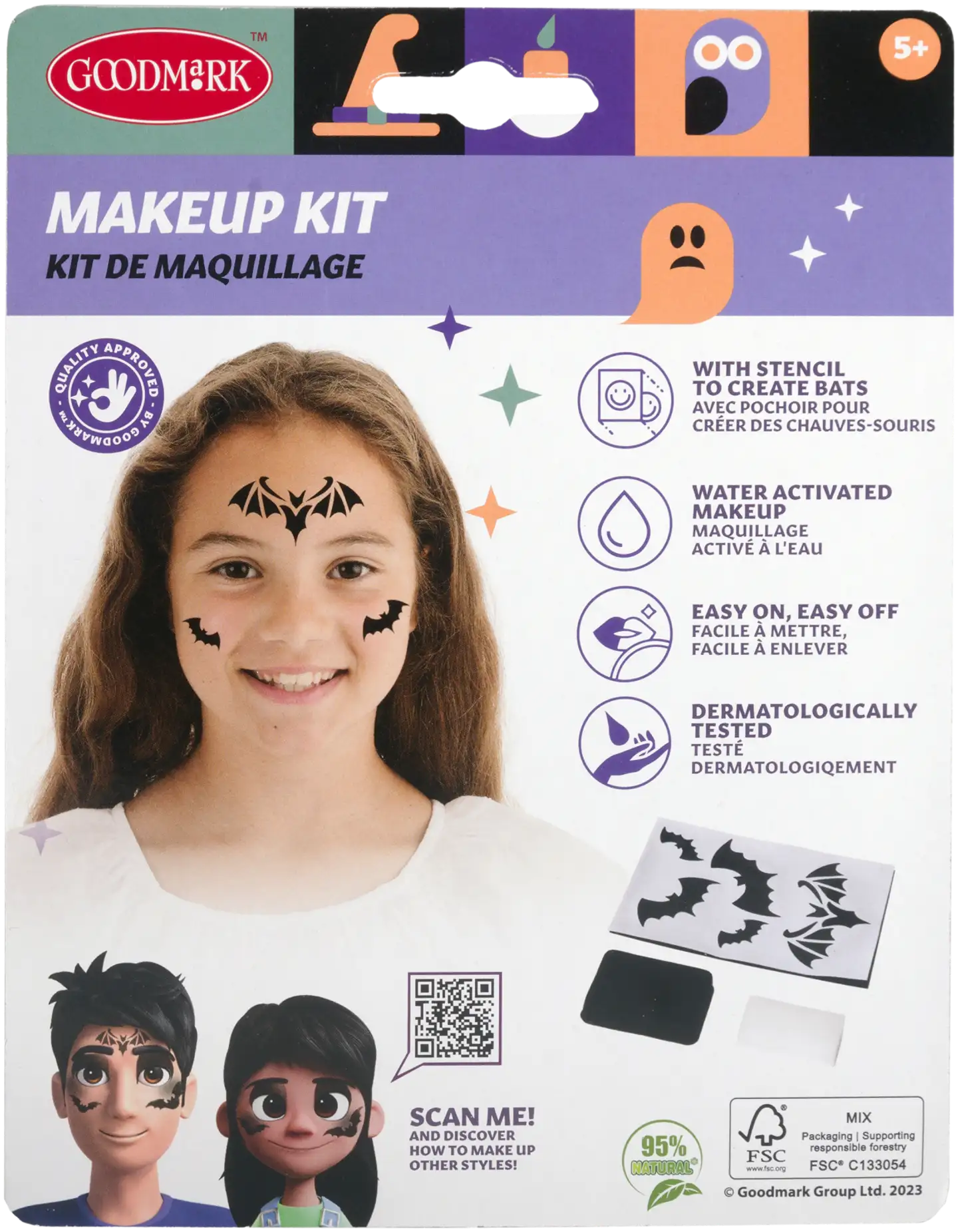 Kasvoväri ja sapluuna lepakko