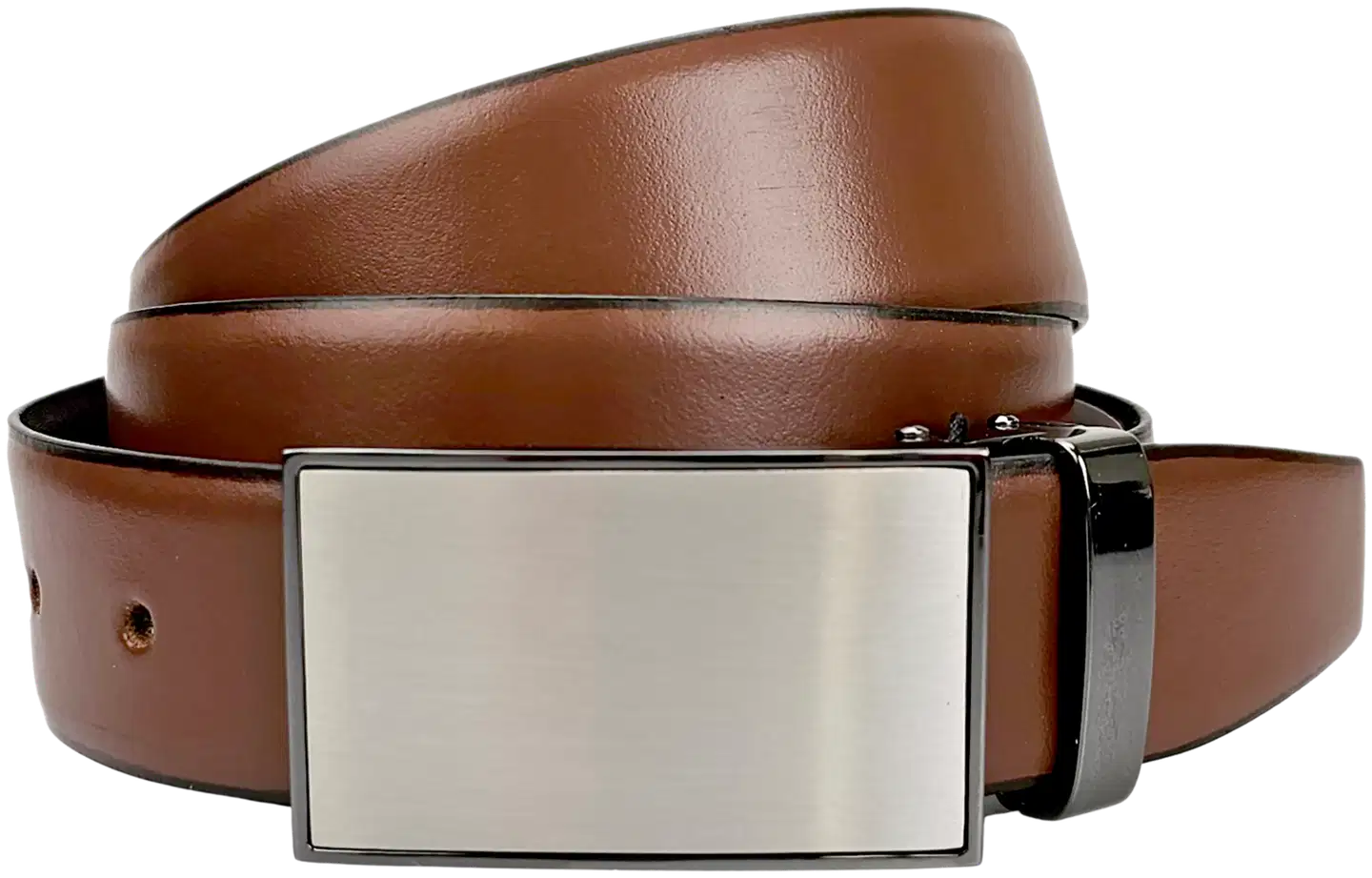 Veniz miesten nahkavyö laattasoljella 35mm 10272 - Ruskea