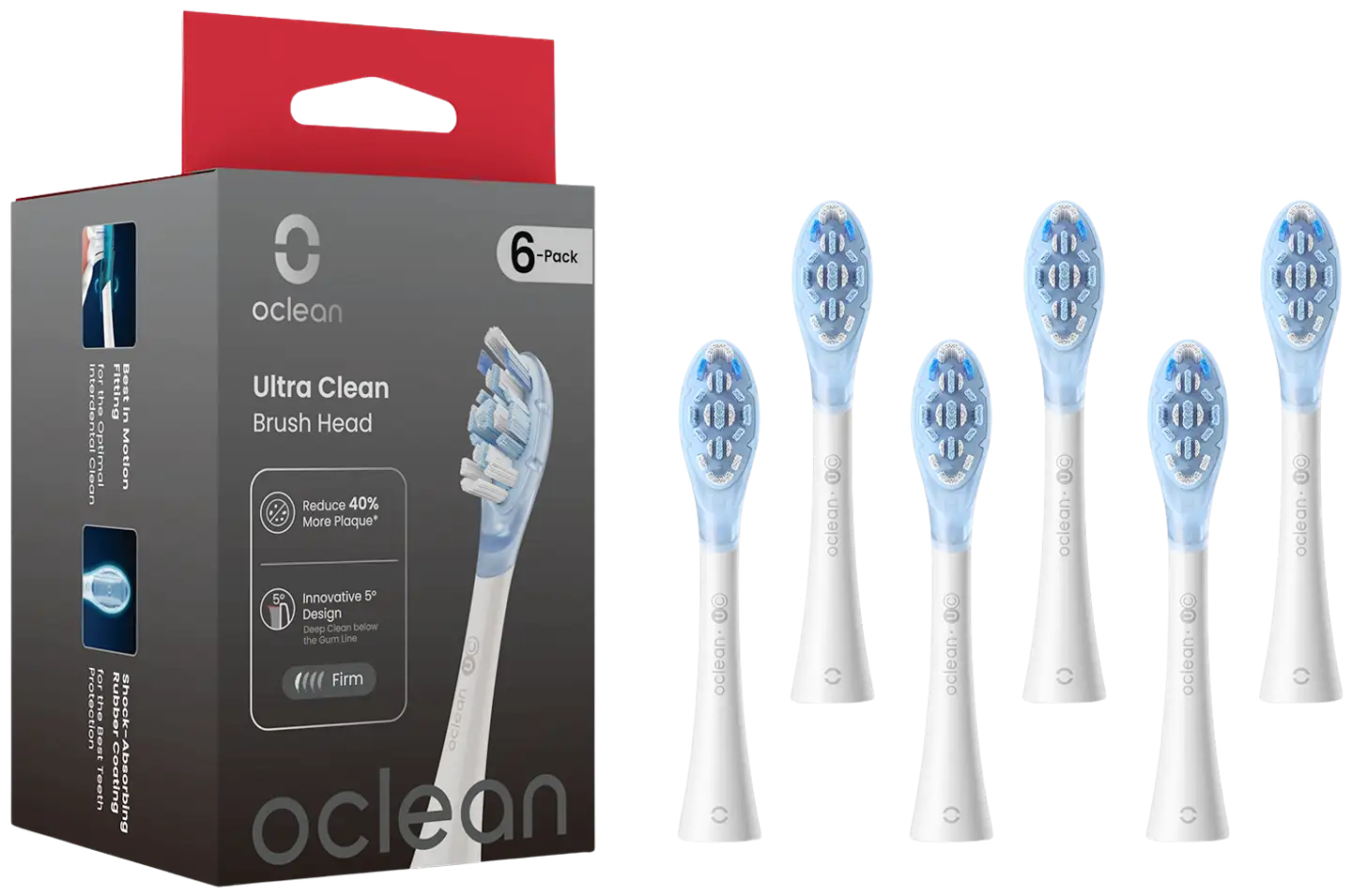 Oclean Ultra Clean harjaspää valkoinen 6 kpl C04000383 - 1