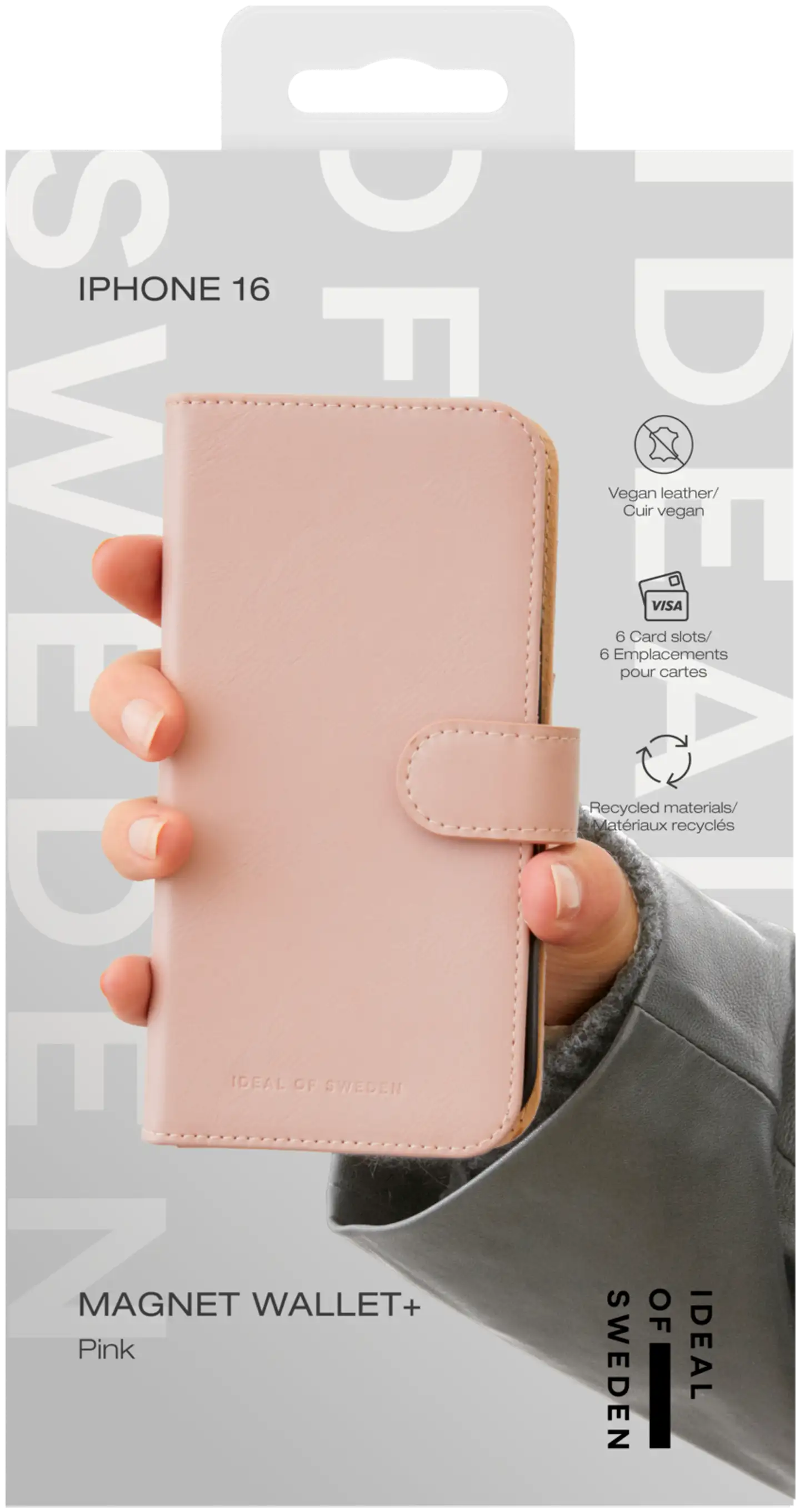 Ideal Of Sweden Magnet Wallet+ suojakotelo iPhone 16 pinkki - 5