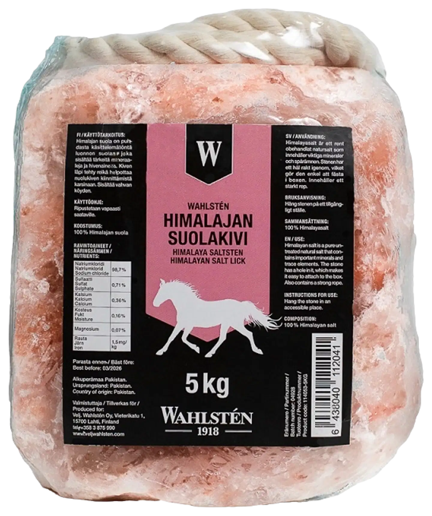 Wahlsten himalaja-suolakivi paino 4-5 kg