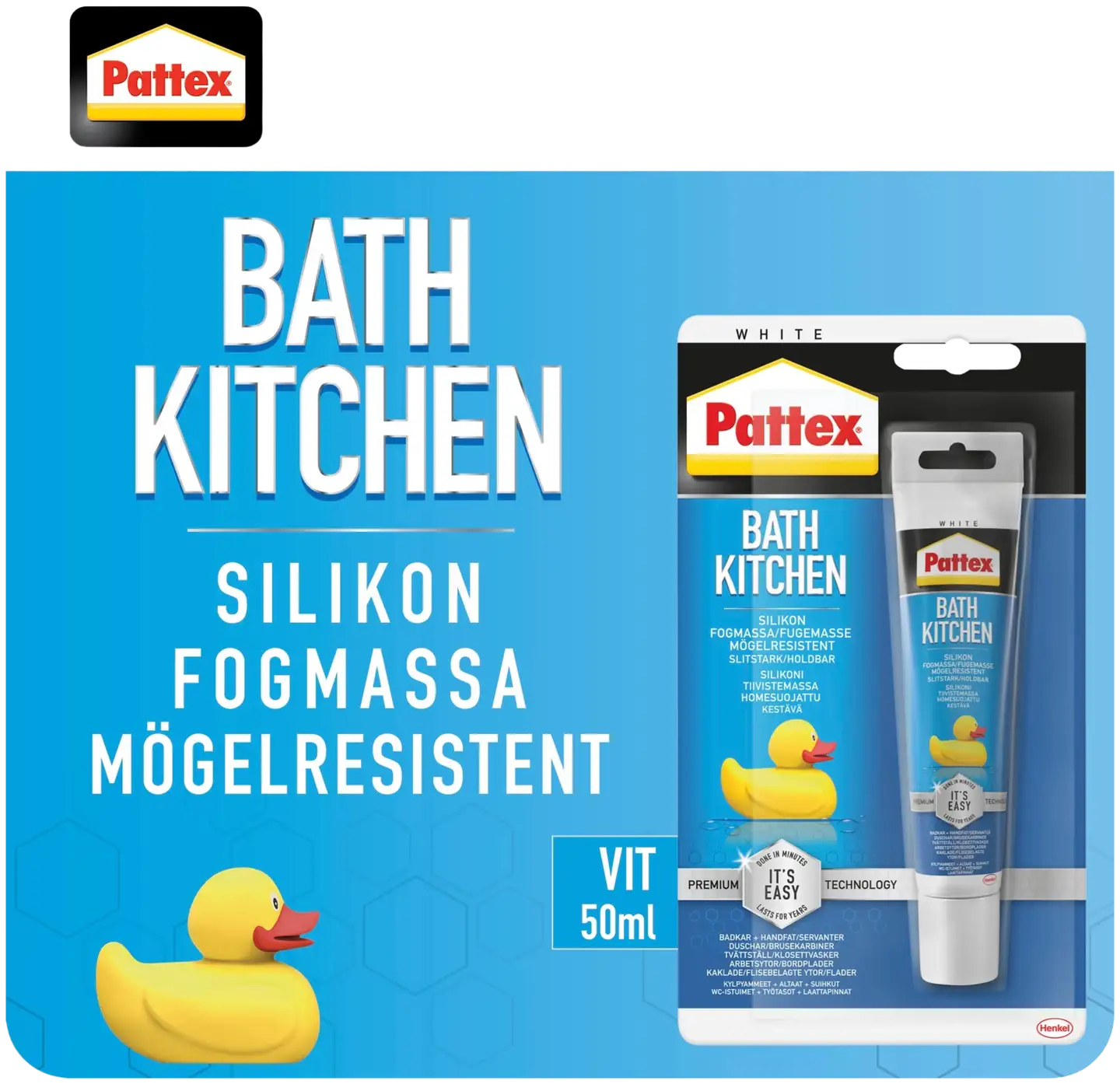 Pattex silikonimassa 50ml tuubi Bath&Kitchen valkoinen - 2