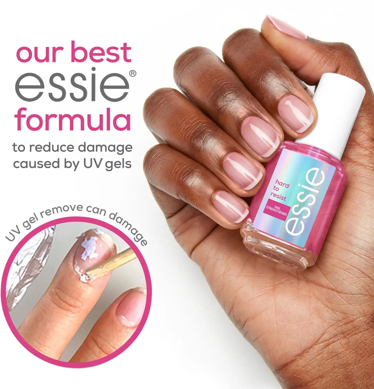 essie hard to resist pink kynnenvahvistaja 13,5 ml - 5