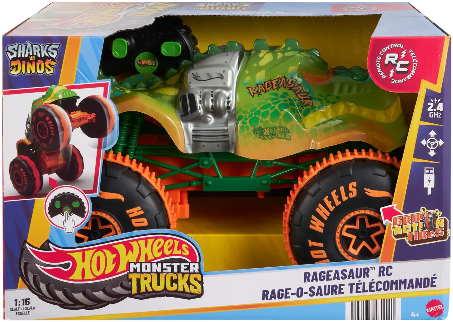 Hot Wheels Monster Trucks Dino Rc 1:15 - 4