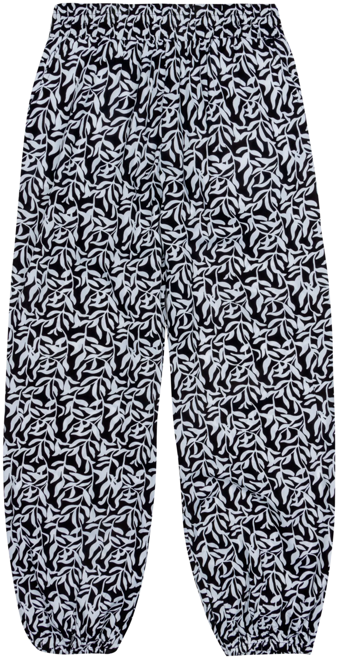 House naisten viskoosihousut 222H162524 - Black white - 1