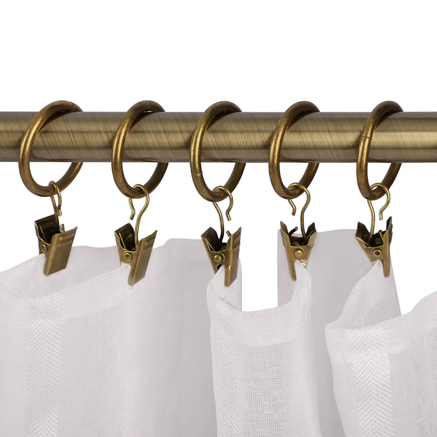 Ihanin verhorenkaat nipistimellä antiikkimessinki 32/38 mm 10kpl/pss - 4