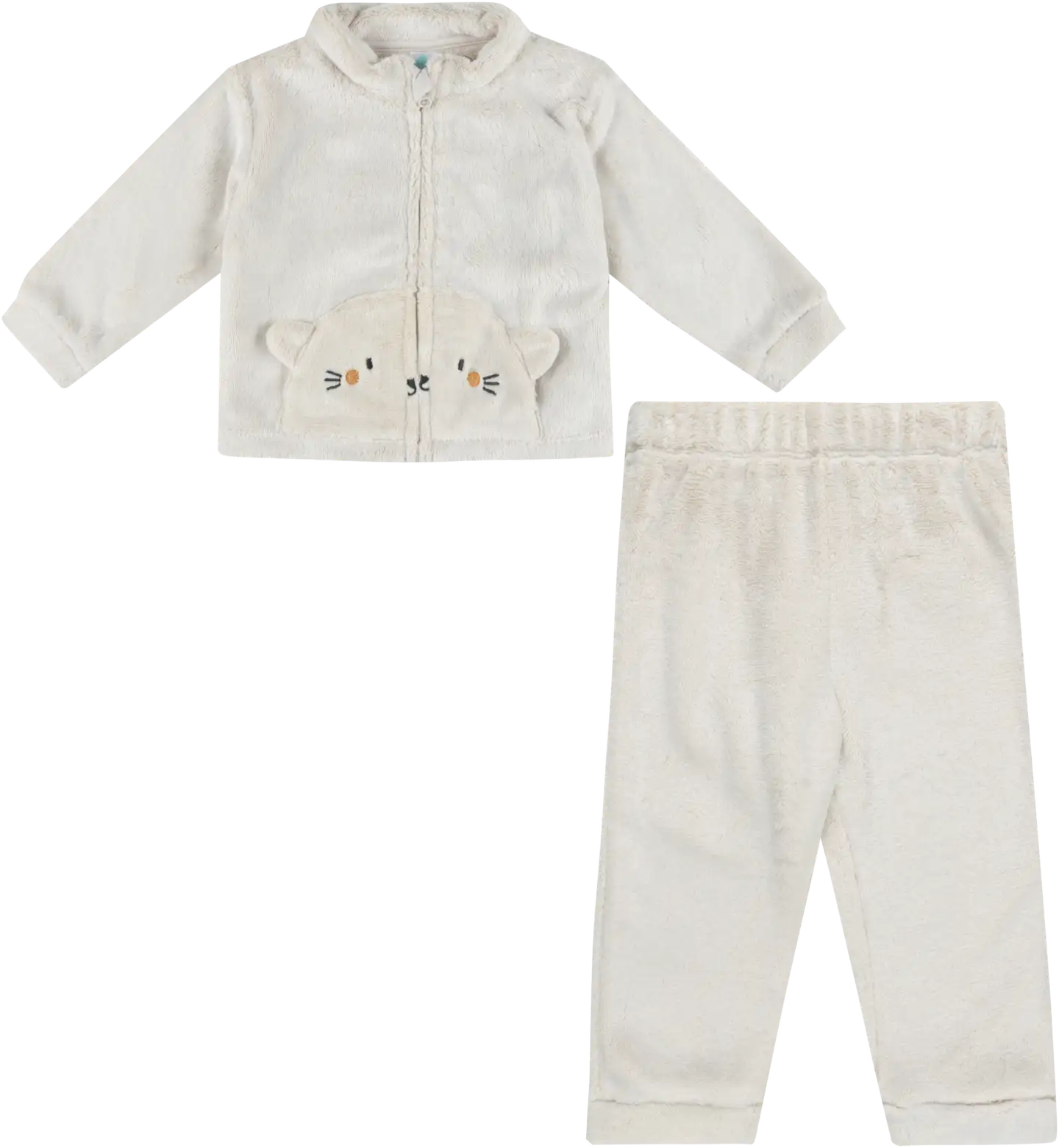 TEX BABY vauvojen fleece-setti Kissa - BEIGE CHINE LIGHT - 1