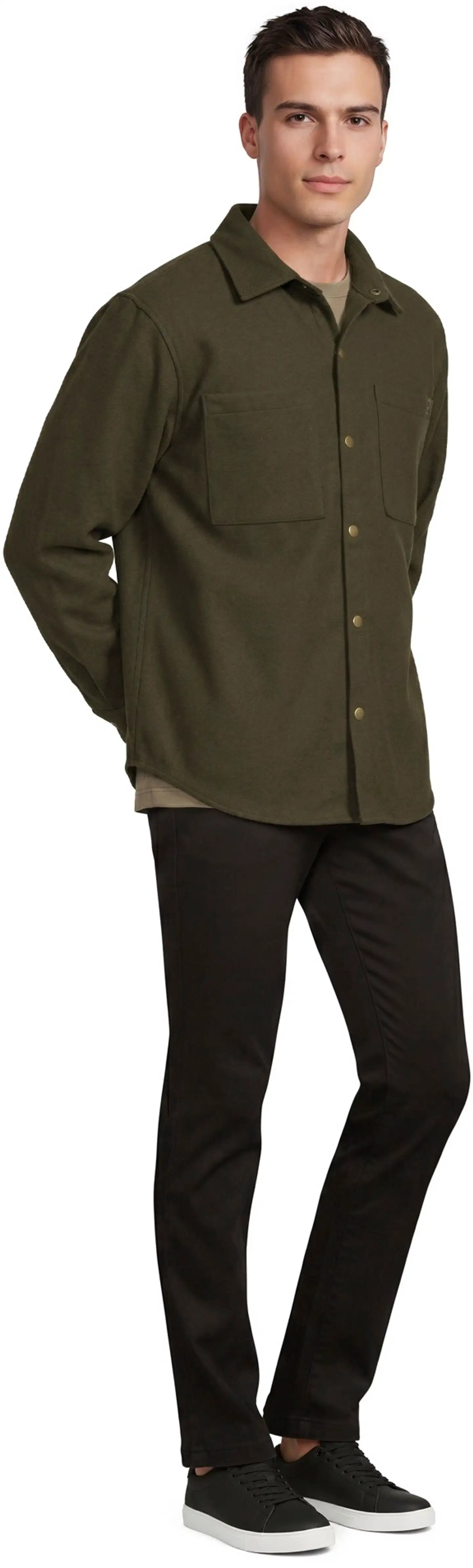 WKLY. miesten kauluspaita villasekoite 194W312613 - GREEN - 4