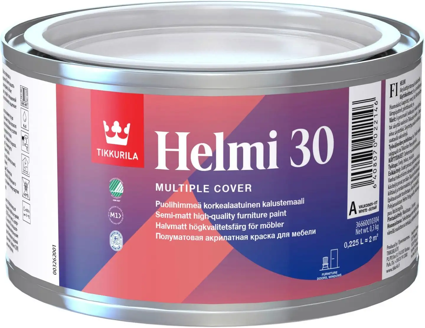 Tikkurila kalustemaali Helmi 30 0,225 l C sävytettävä puolihimmeä