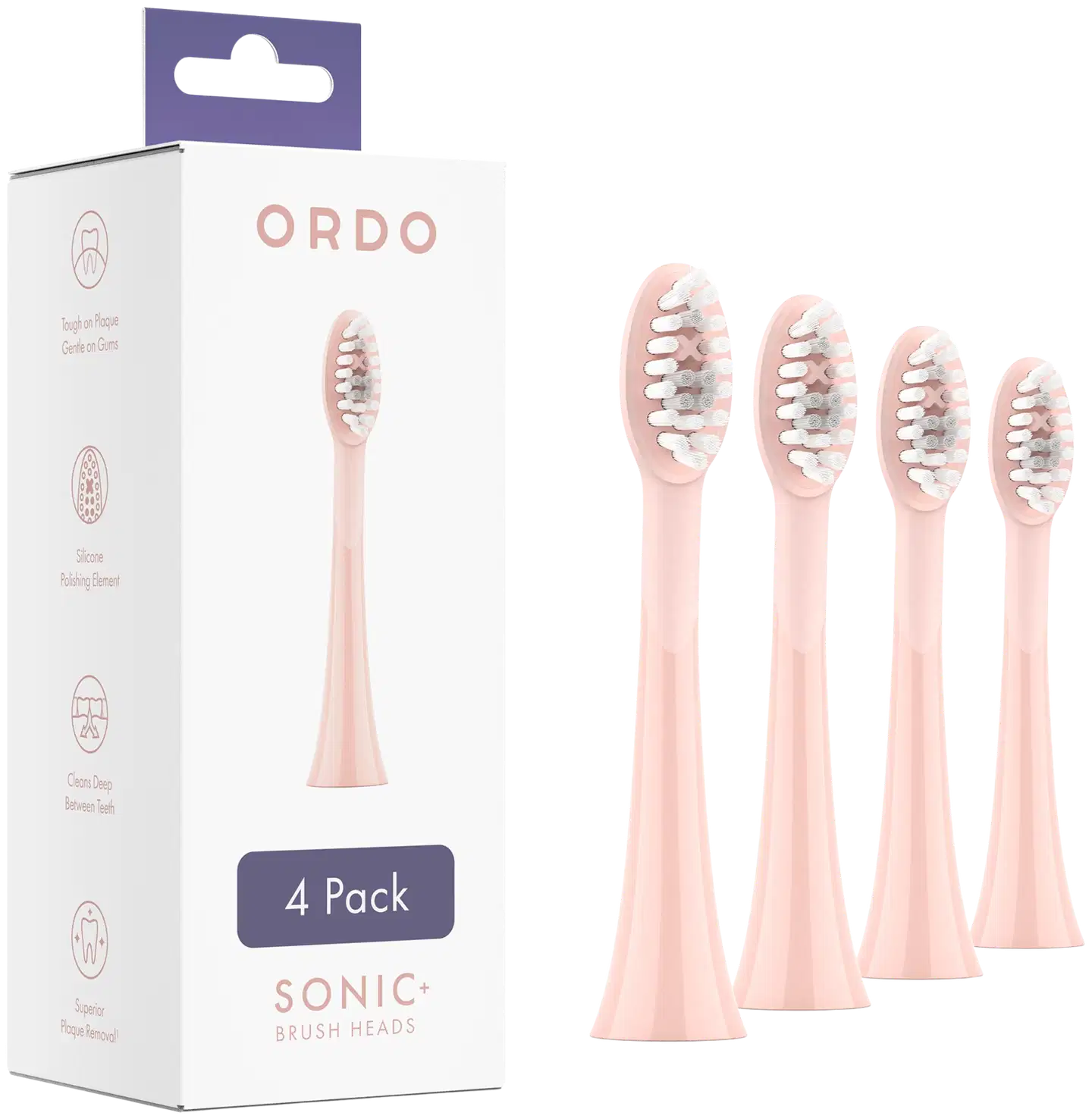 Ordo Sonic -harjaspäät, ruusukulta - 4 kpl - 2