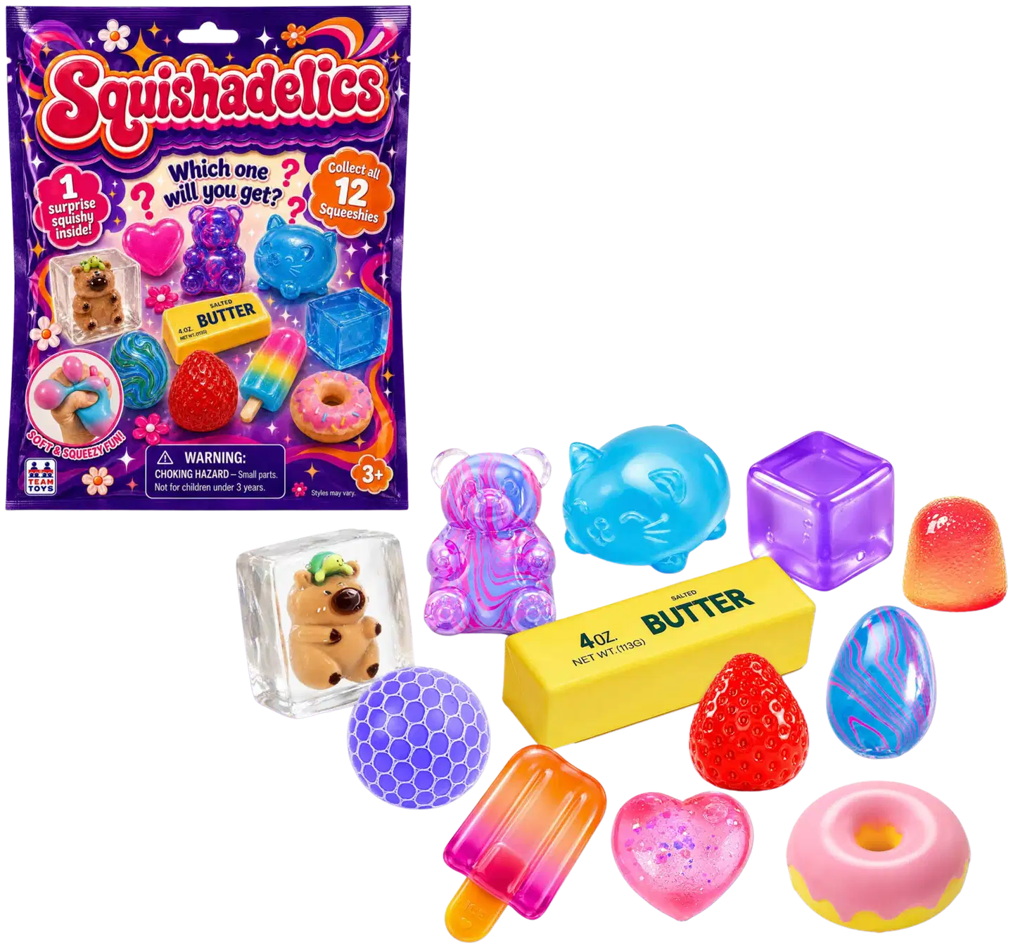 Squishadelics-fidgetlelu, erilaisia - 1