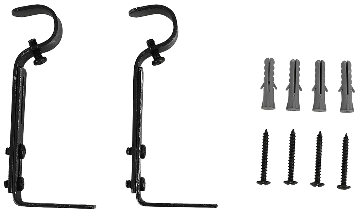 Ihanin verhotangon kannakkeet mustakulta 19mm 2kpl/pss - 4