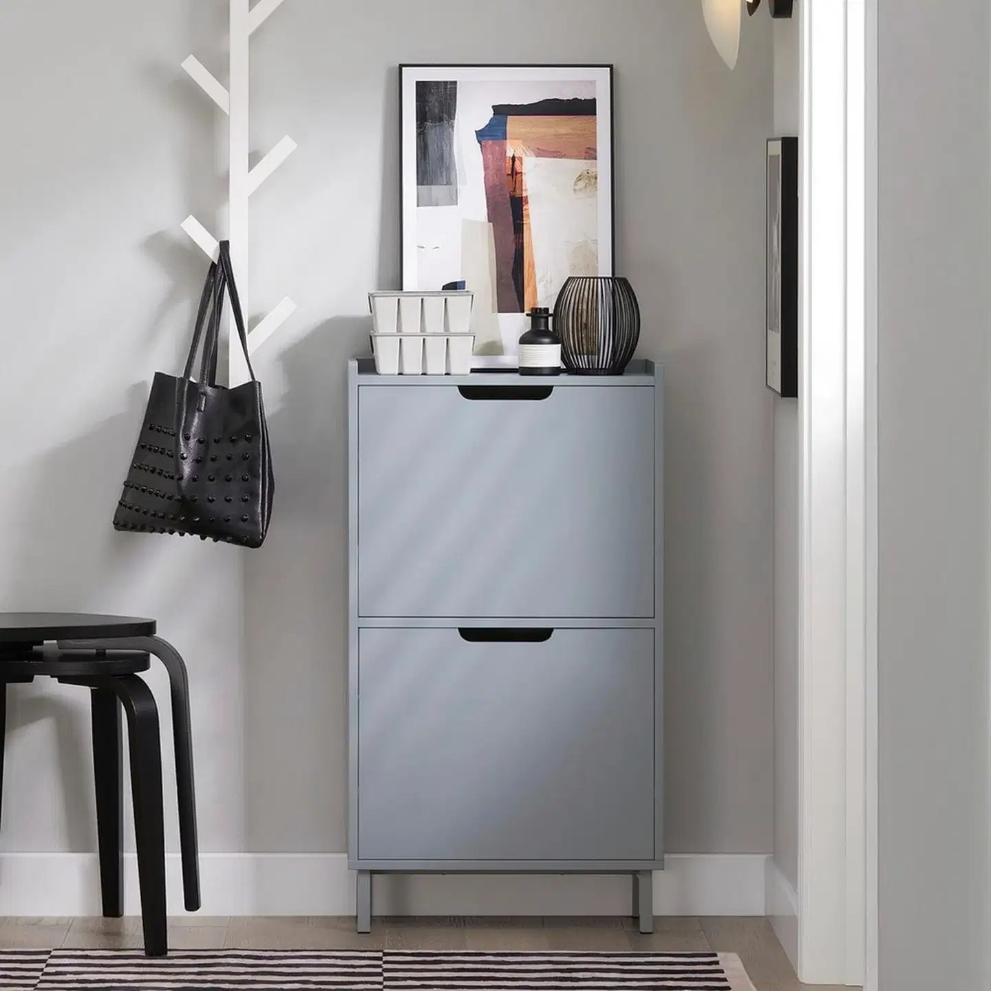 SoBuy kenkäkaappi vaaleanharmaa FSR151-HG - 1