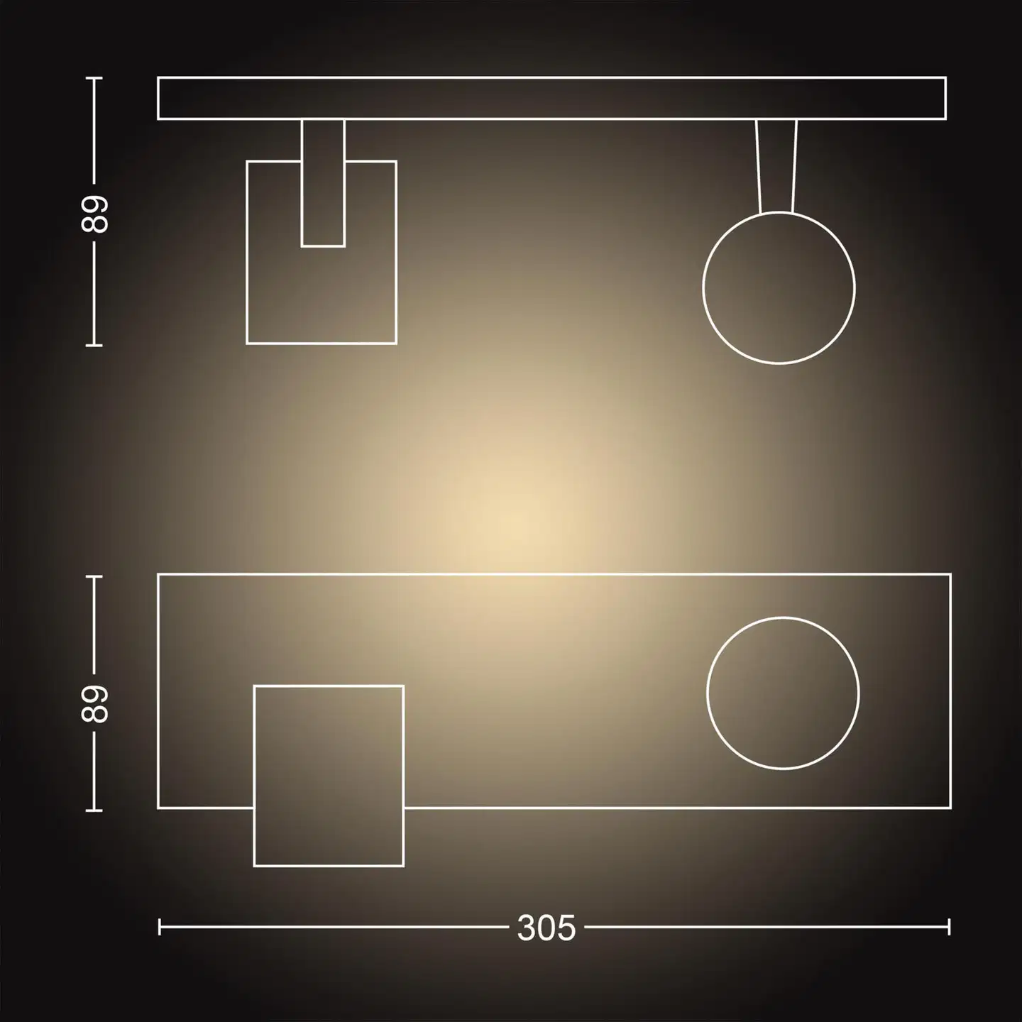 Philips Hue Runner -kohdevalaisin kahdella spotilla 4.2W 2200-6500K 400LM musta - 3