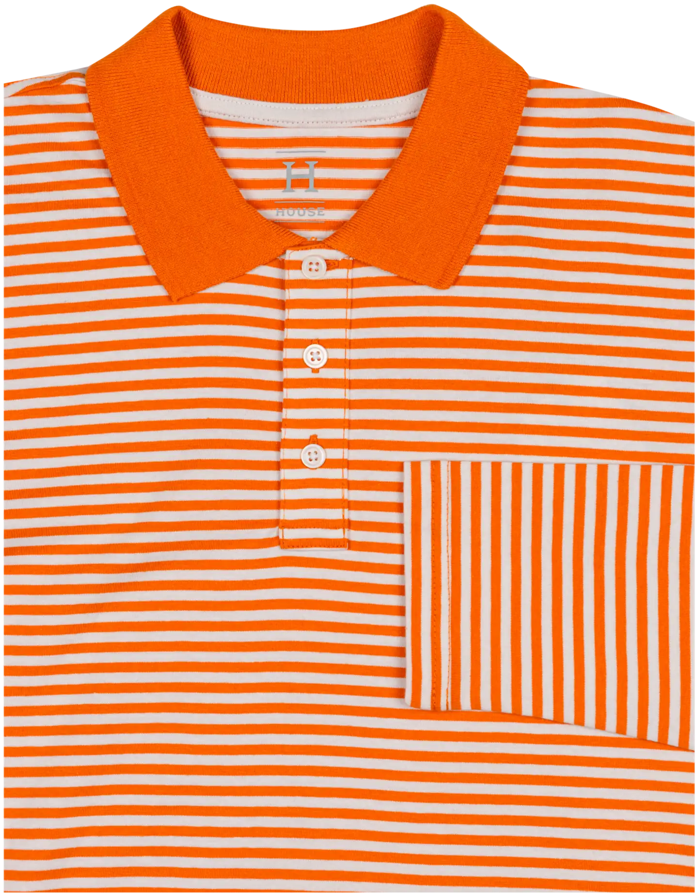 House miesten raidallinen rugby-paita 195H042504 - Orange/white - 3