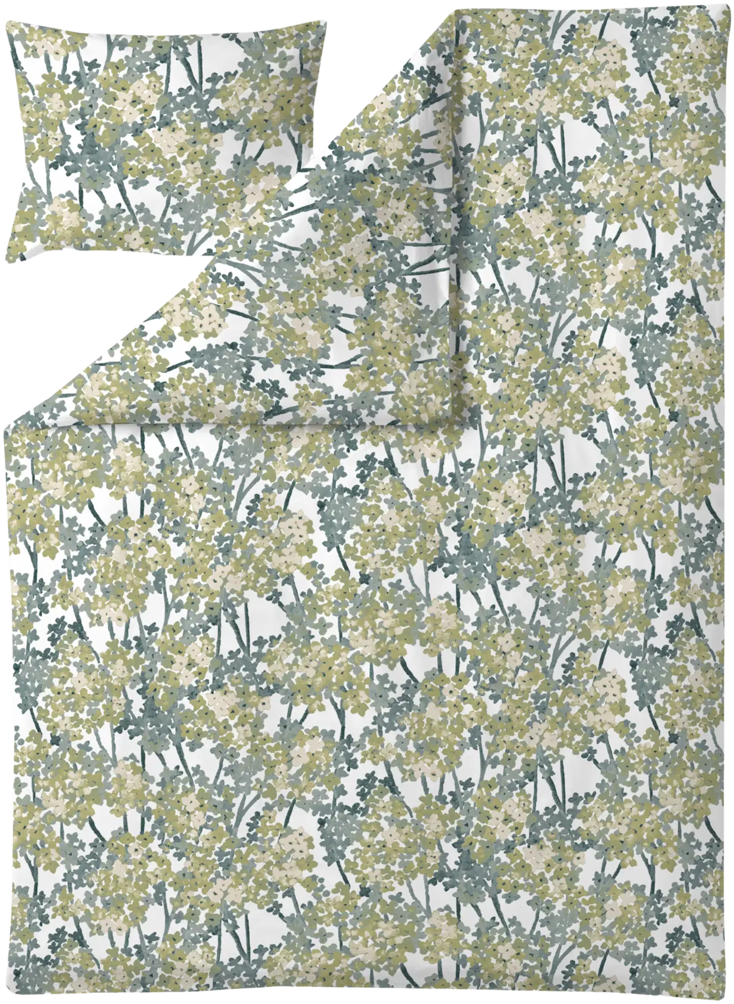 Finlayson satiini (Lyocell) pussilakanasetti Helvi 150X210+50X60 vihreä-petrooli - 1