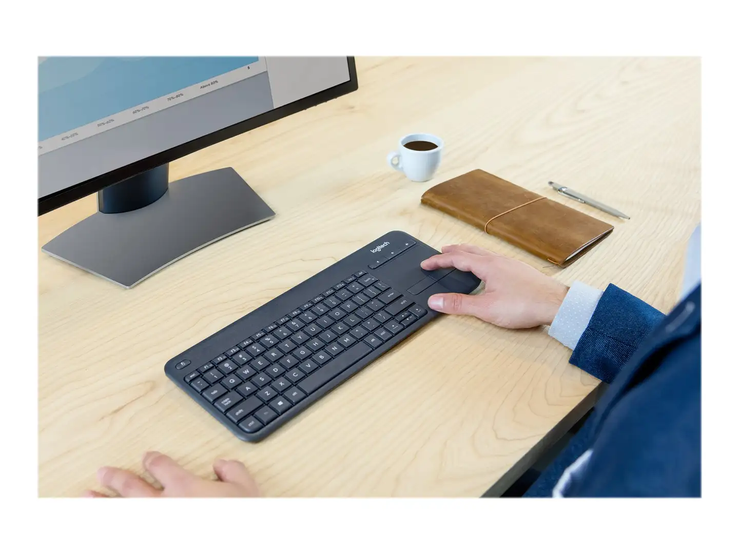 Logitech näppäimistö langaton K400 Plus musta - 9