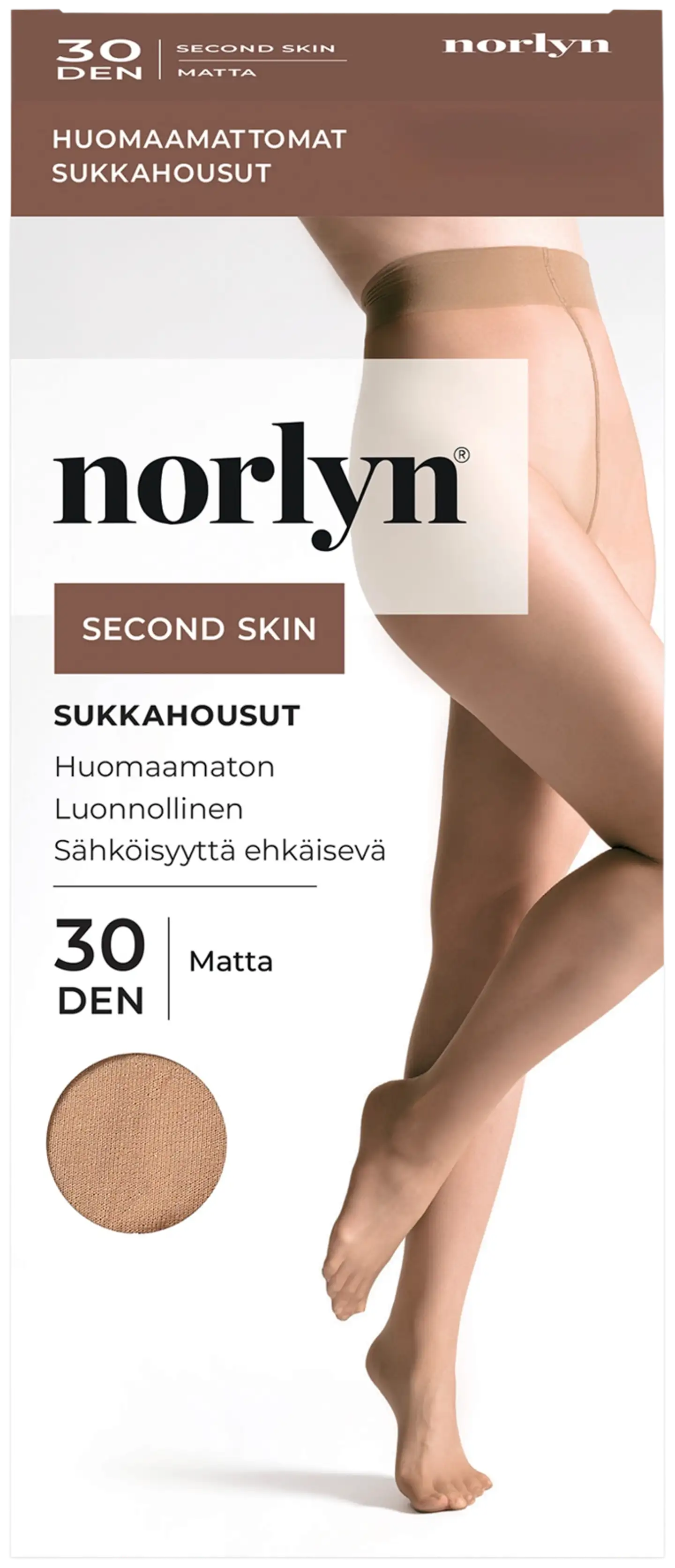 Norlyn naisten sukkahousut Second Skin 30 den - Hiekka