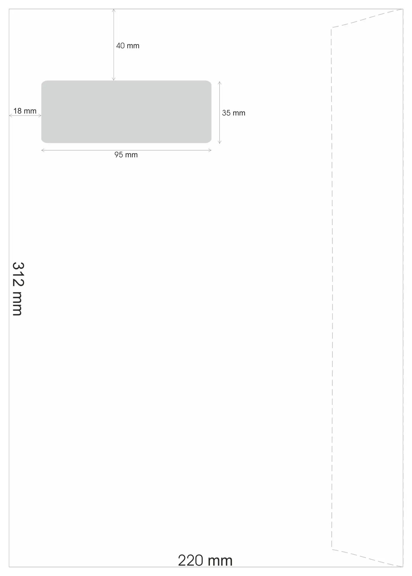 Luontevat ikkunakirjekuori E4 50 kpl valkoinen tarrasuljenta vakioikkkuna 95x35 mm - 3