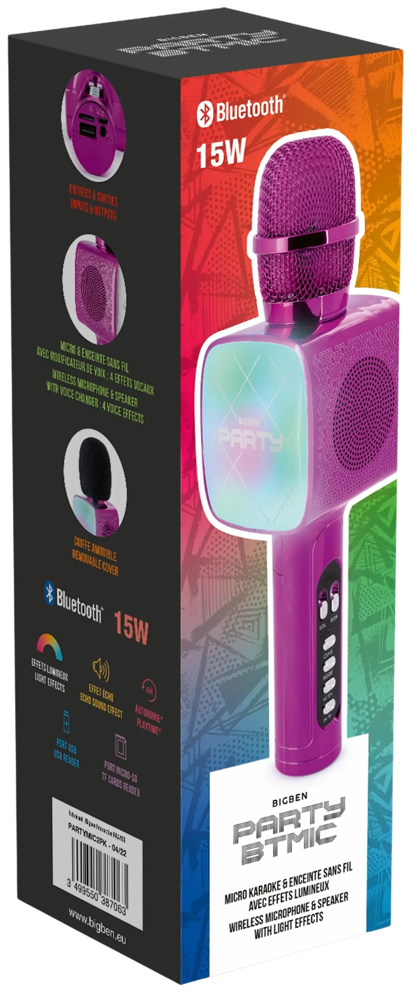 BigBen karaokemikrofoni Bluetooth yhteydellä pinkki - 7