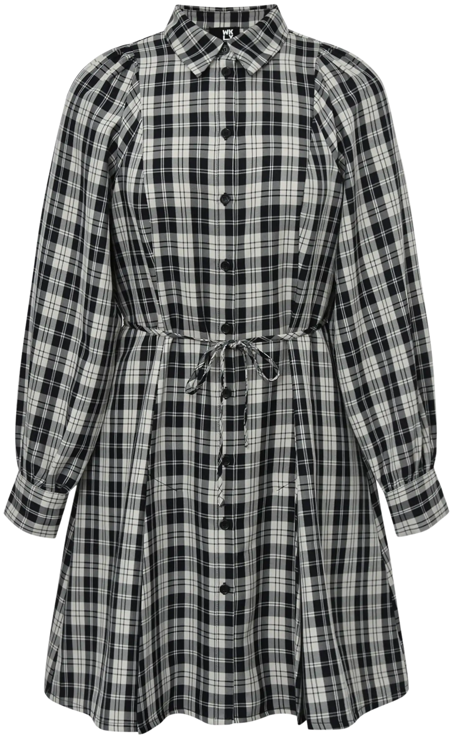 WKLY. naisten lyhyt ruutukuosillinen paitamekko 218W340520 - grey check - 1