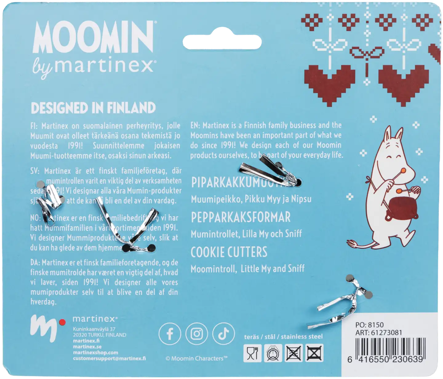 Martinex Muumi piparimuottisettti 3kpl sydäntalvi - 3