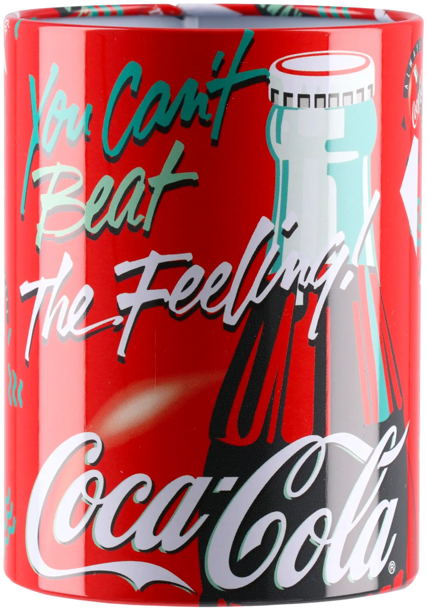 Coca-Cola metallinen kynäpurkki