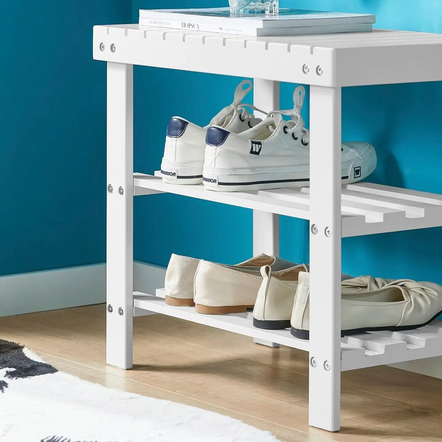 SoBuy kenkäpöytä valkoinen FSR02-K-W - 5