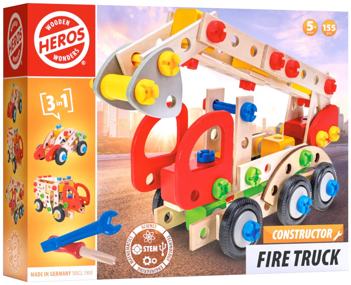 Heros rakennussarja Constructor Paloauto 155 osaa - 1