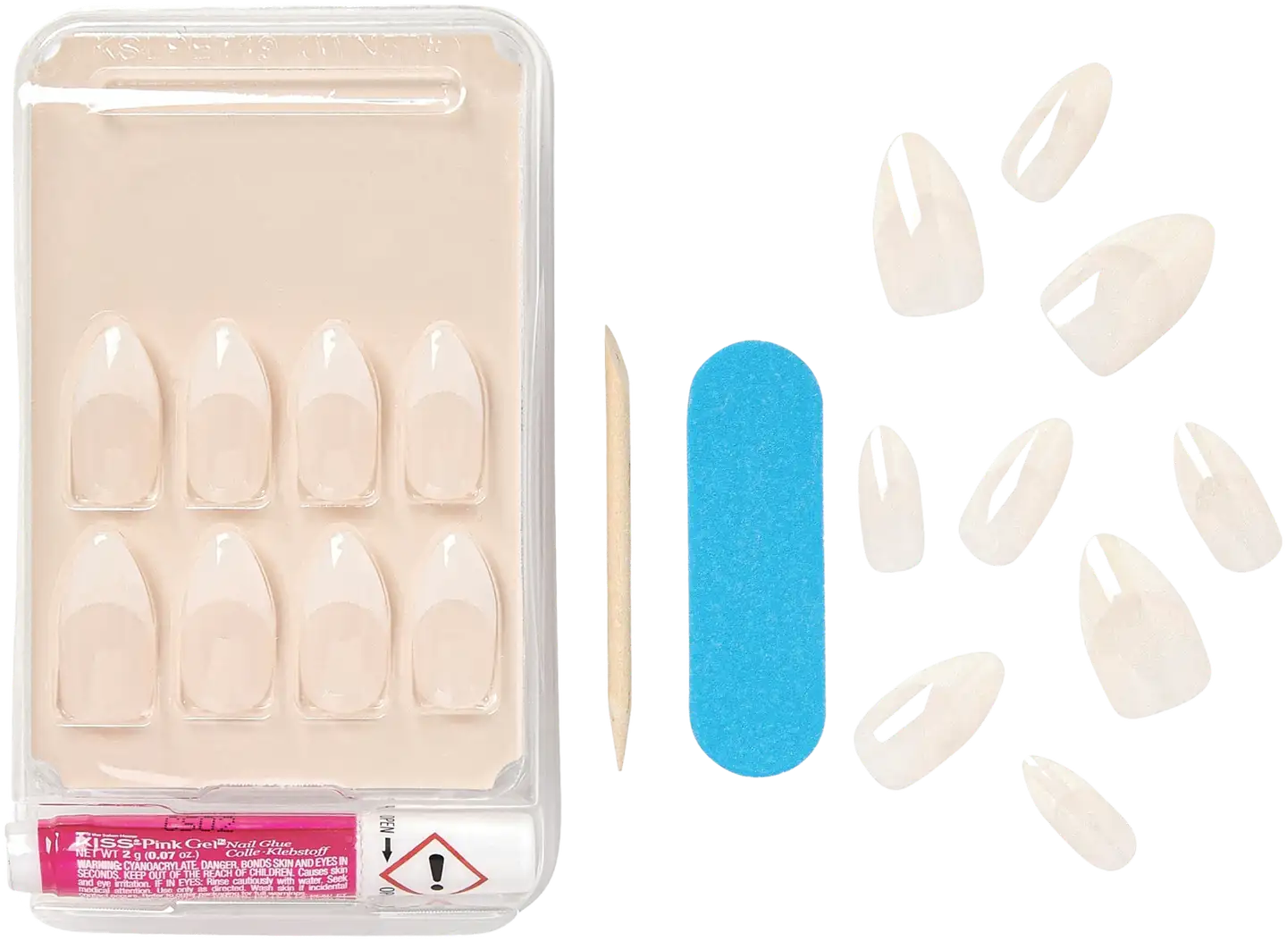 Kiss Nails Salon Acrylic Nude French 28 kpl kynsisetti, KAN06 - 2