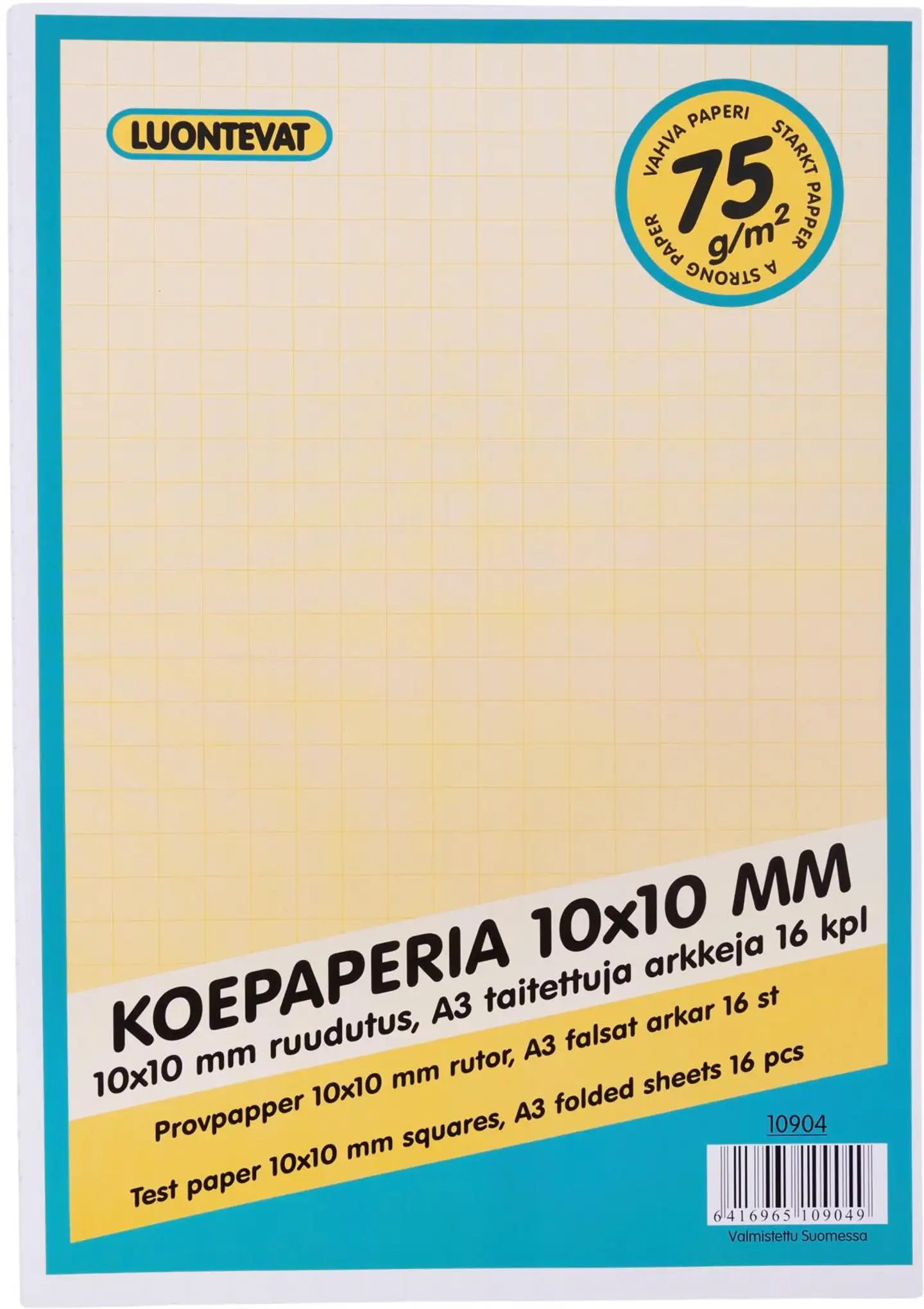 Luontevat koepaperi A3 taitettu 10x10 mm 16 arkkia - 1