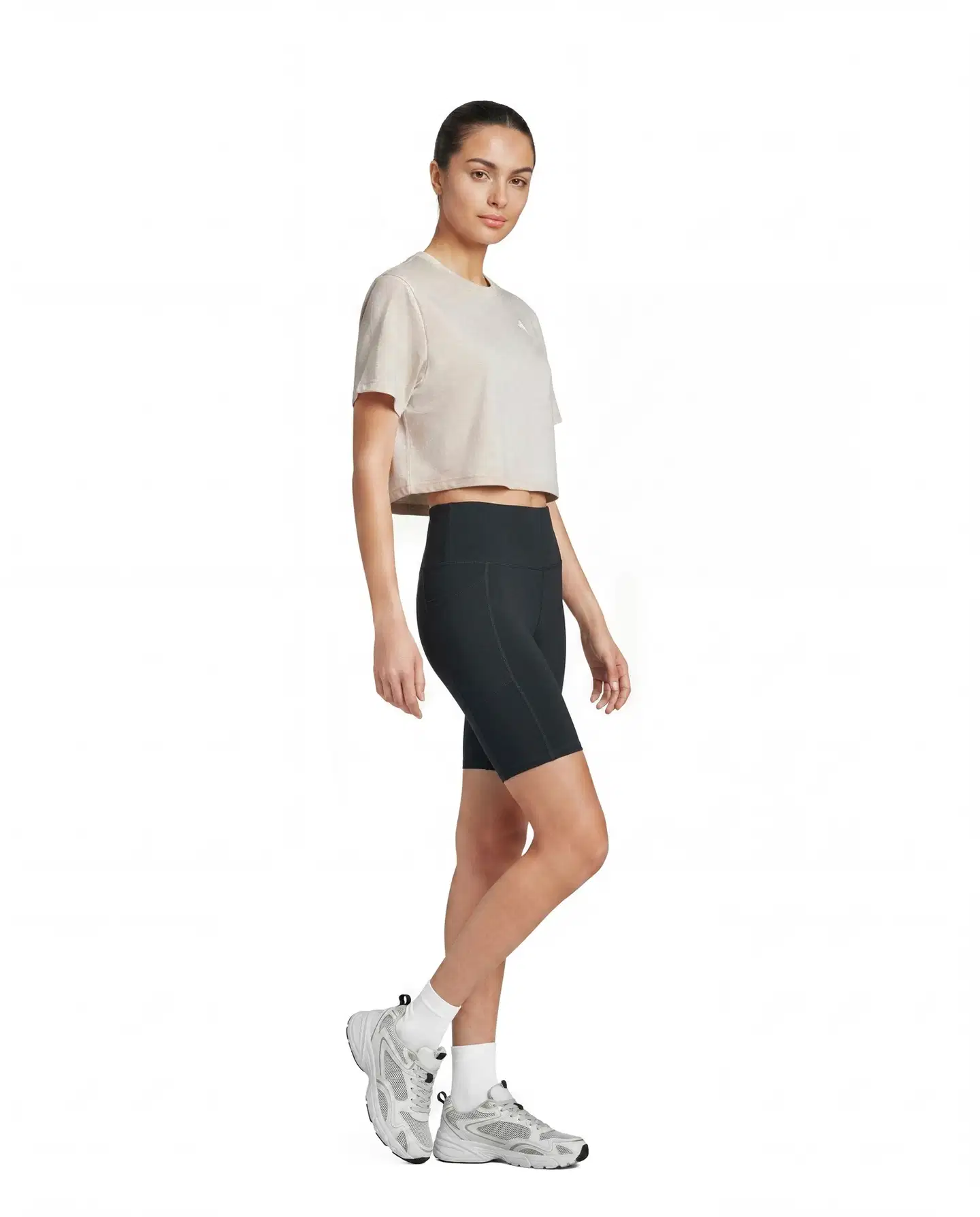 adidas naisten crop-pituinen treenipaita lyhyet hihat JE6169 - Wonder alumina - 4