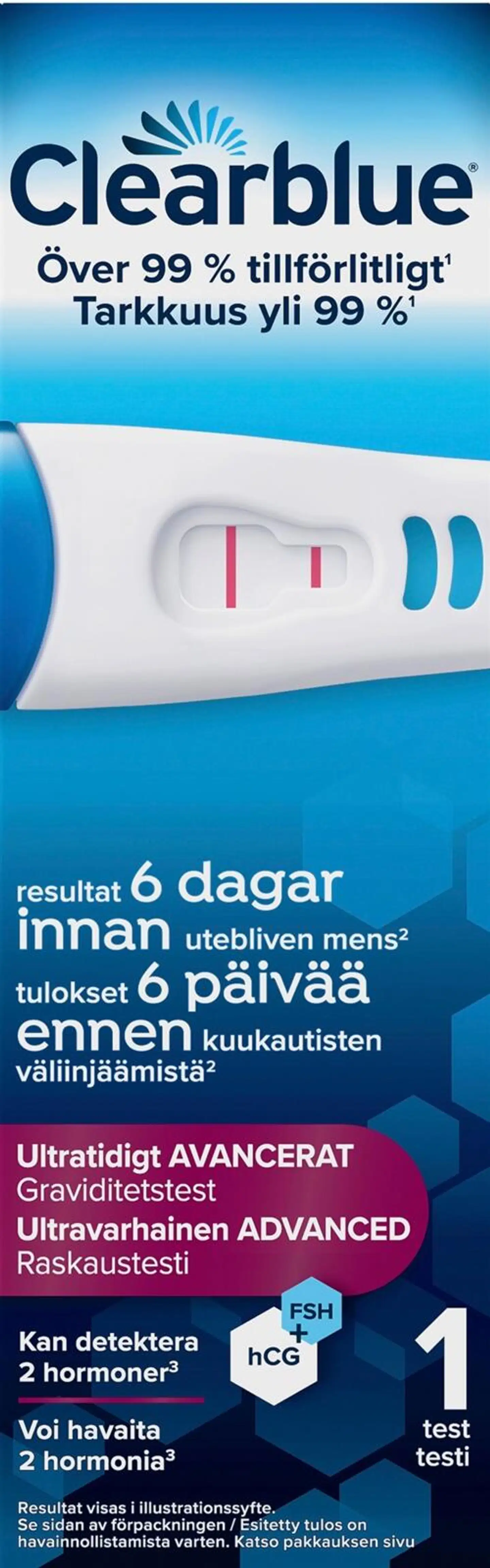 Clearblue Ultravarhainen Advanced 1kpl raskaustesti