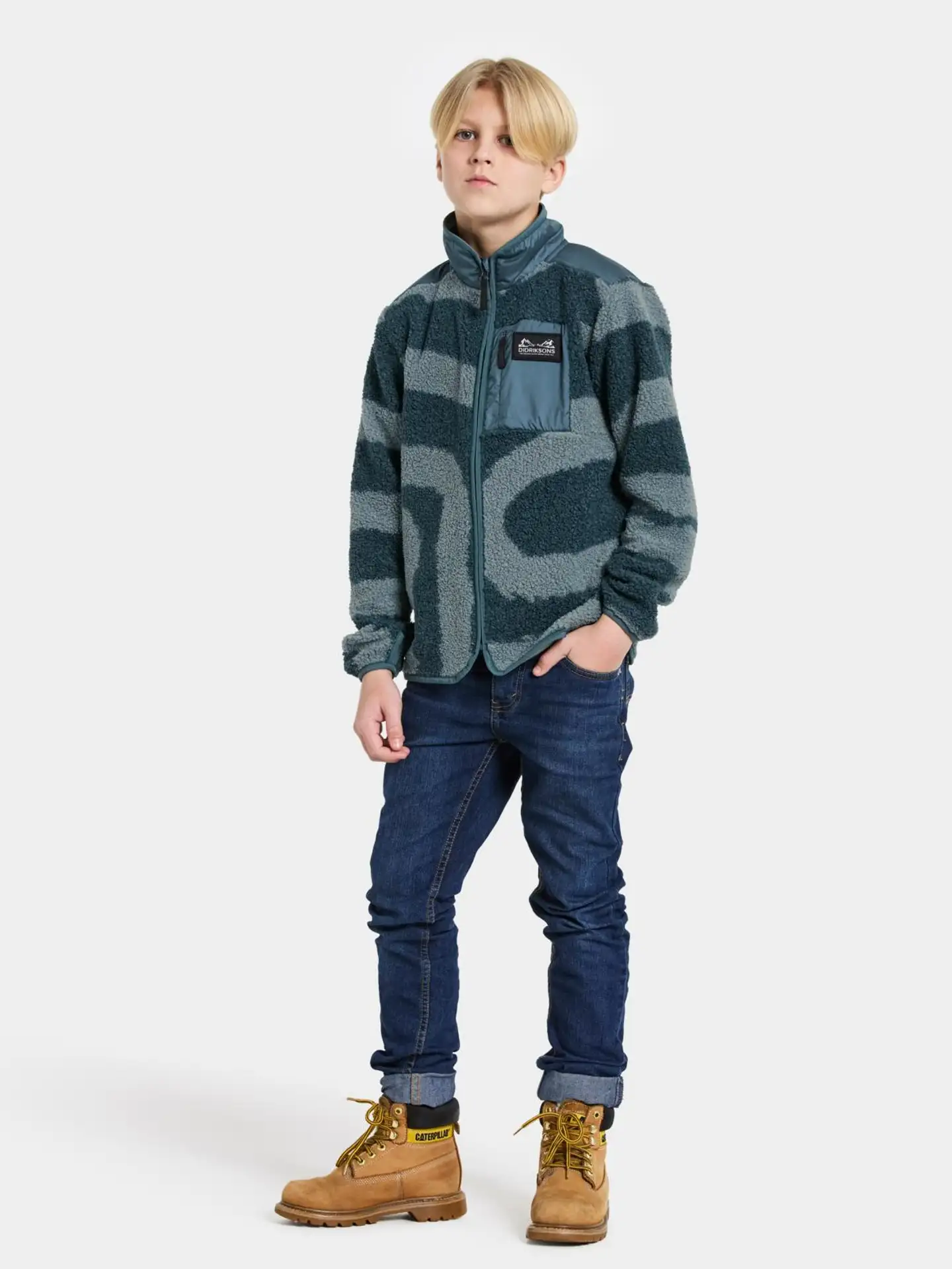 Didriksons Exa pr fz 2 junior piletakki - Path L Blue - 4